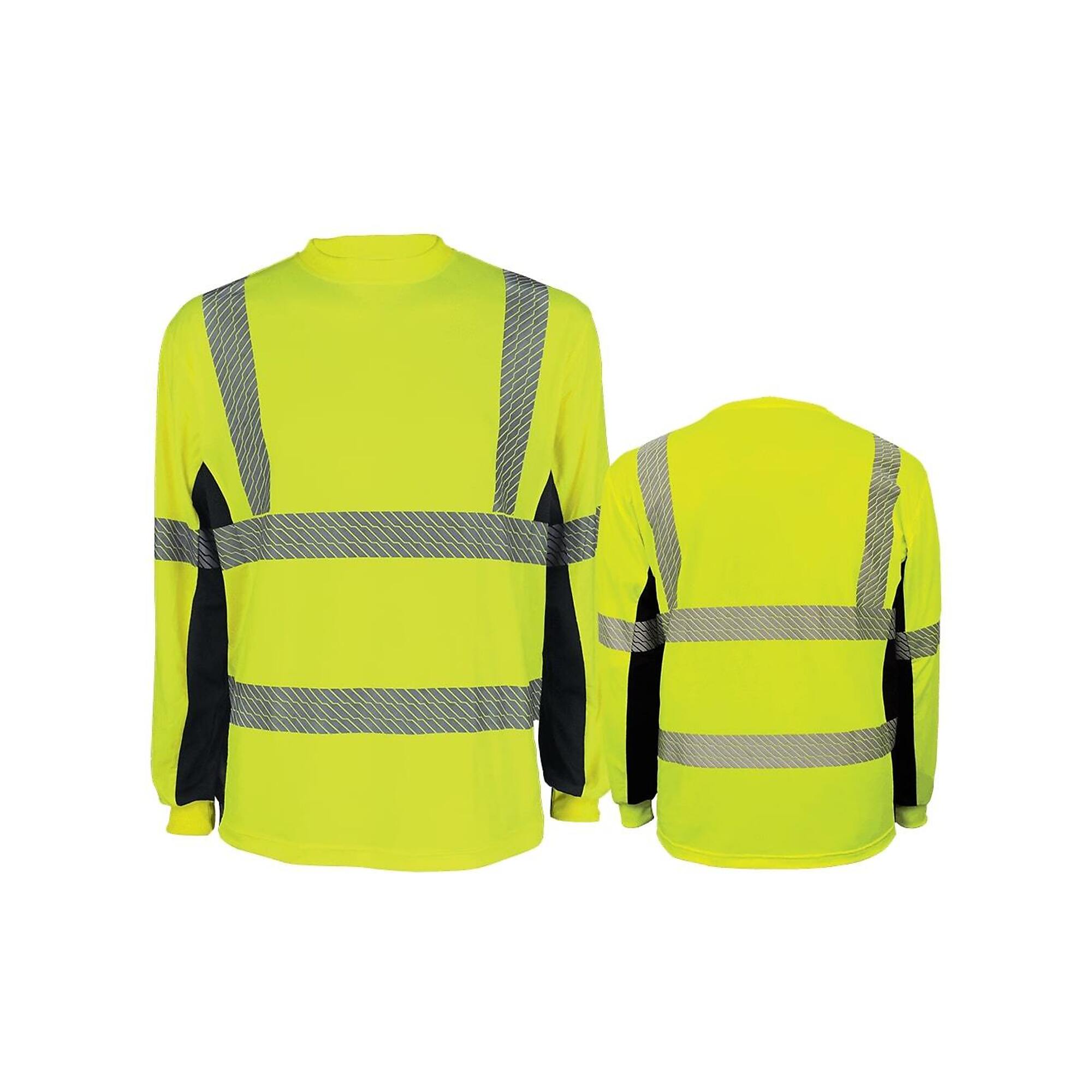 FrogWear HV Ylw/Grn, Class 3, Self-Wick, Long-Sleeve Athletic Shirt