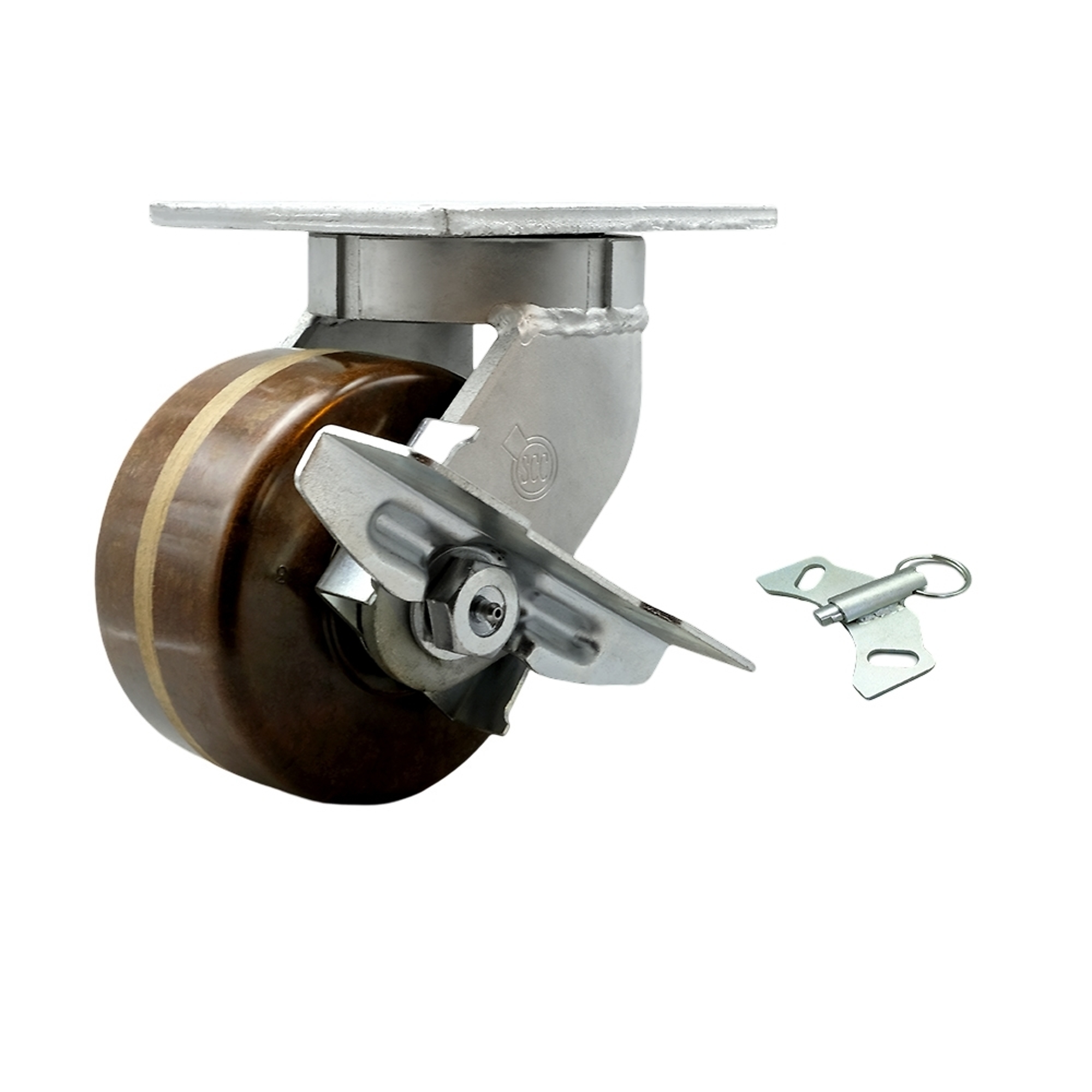 Service Caster, 6in. x 3in. Plate Caster, Wheel Diameter 6 in, Caster Type Swivel, Package (qty.) 1, Model# SCC-KP92S630-PHRHT-SLB-BSL