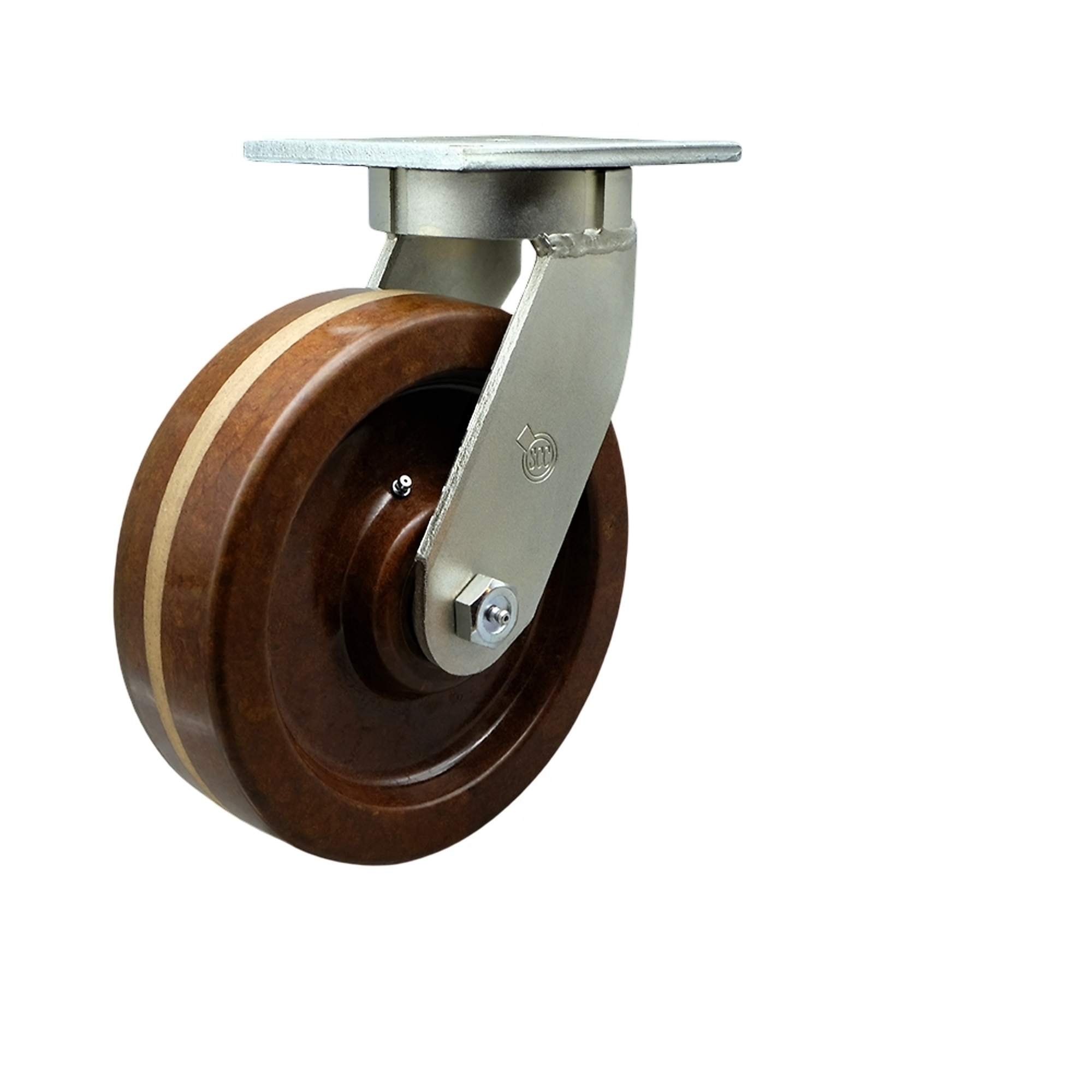Service Caster, 8in. x 3in. Plate Caster, Wheel Diameter 8 in, Caster Type Swivel, Package (qty.) 1, Model# SCC-KP92S830-PHRHT-BSL