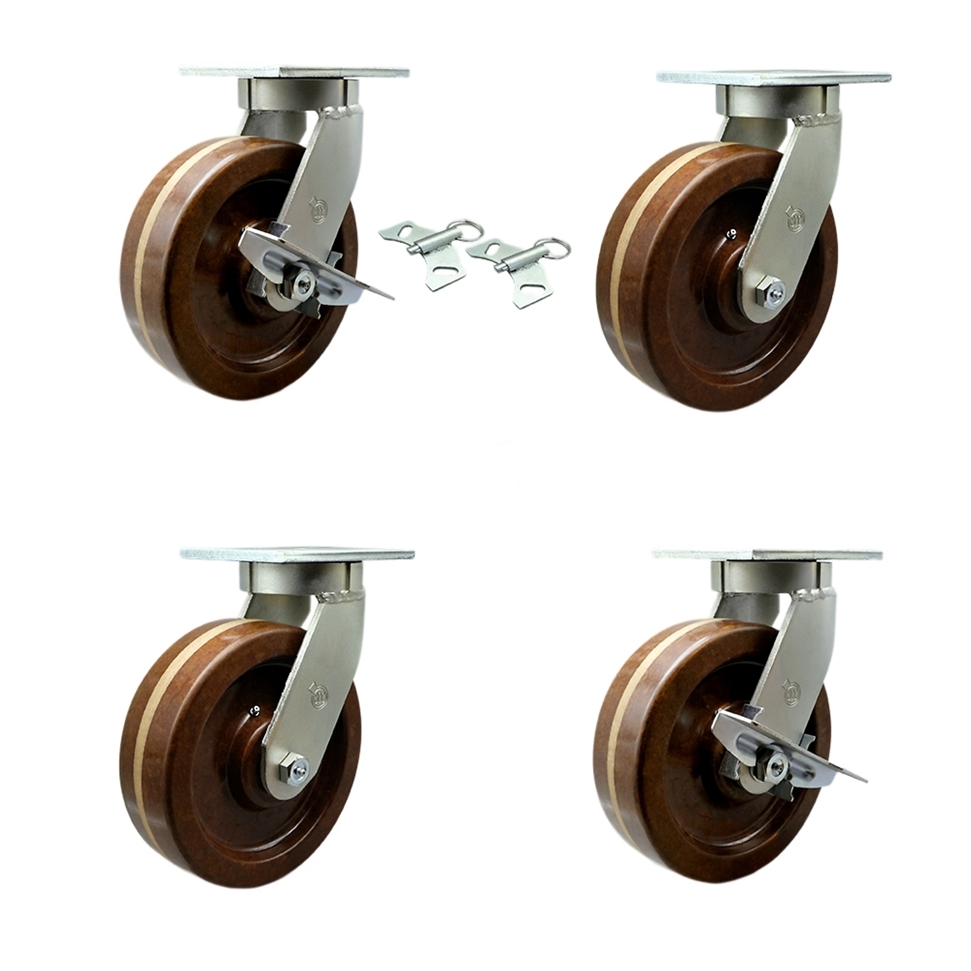 Service Caster, 10in. x 3in. Plate Casters, Wheel Diameter 10 in ...