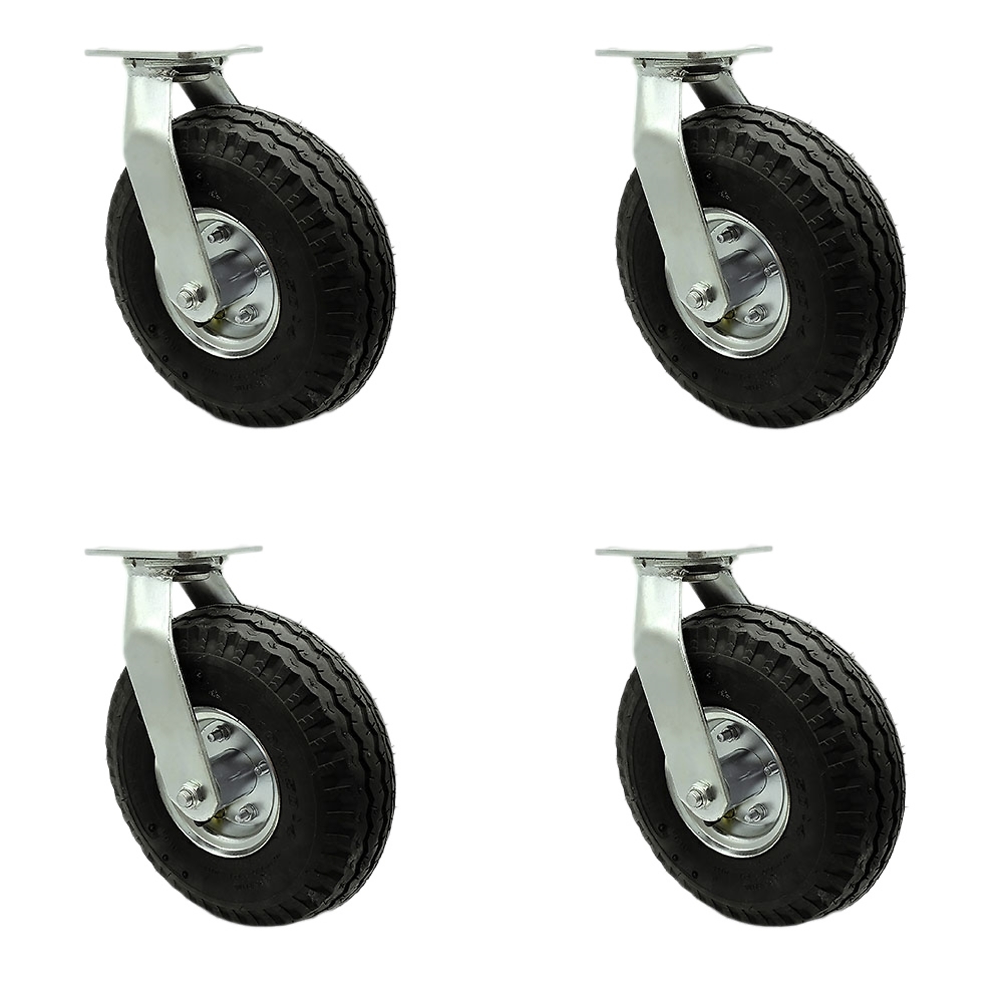 Service Caster, 10in. x 3 1/2in. Plate Casters, Wheel Diameter 10 in, Caster Type Swivel, Package (qty.) 4, Model# SCC-100S3504-PNB-BSL-2-S-2