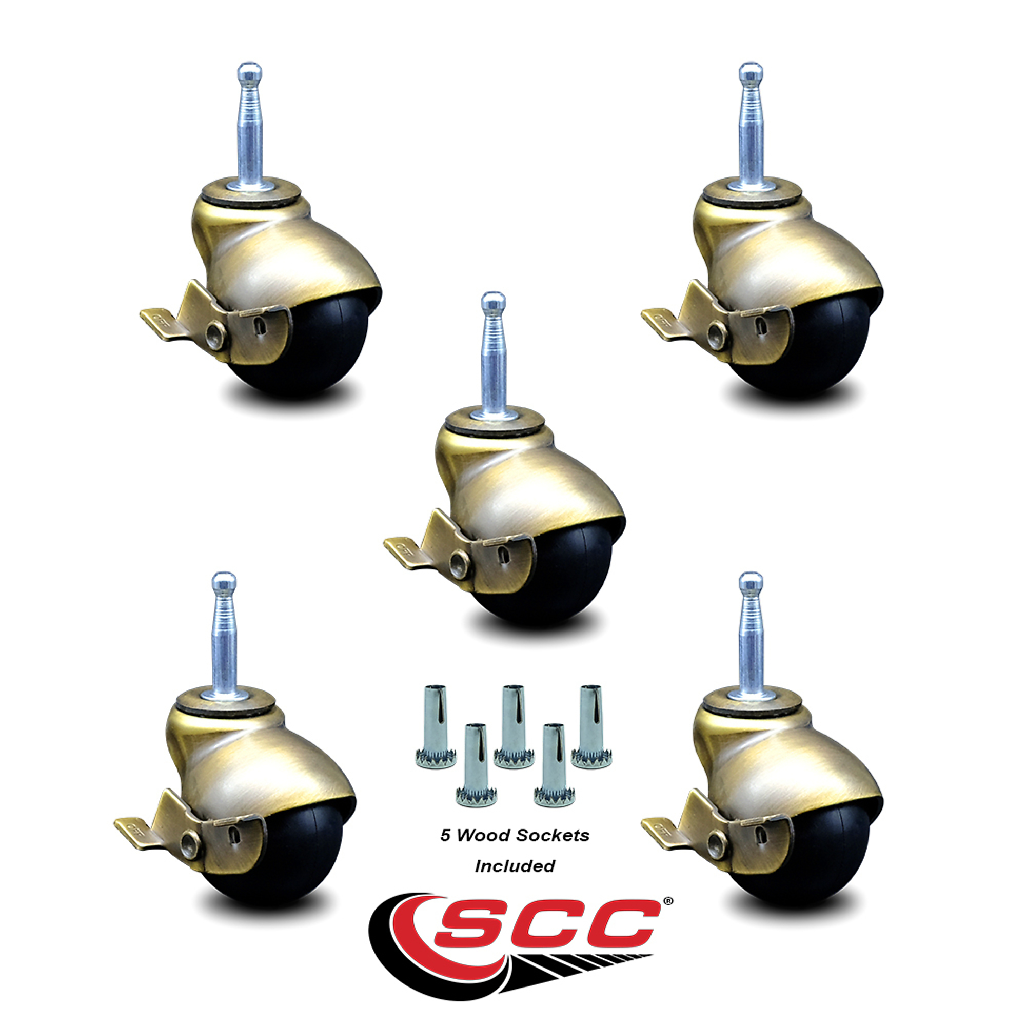 Service Caster, 2in. Stem Casters, Wheel Diameter 2 in, Caster Type