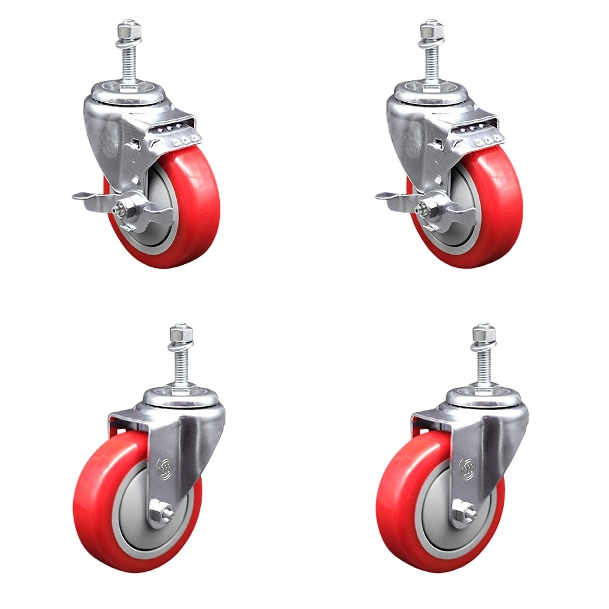 Service Caster Series #20 Casters, 4in. x 1-1/4in., Swivel, 4-Pack ...
