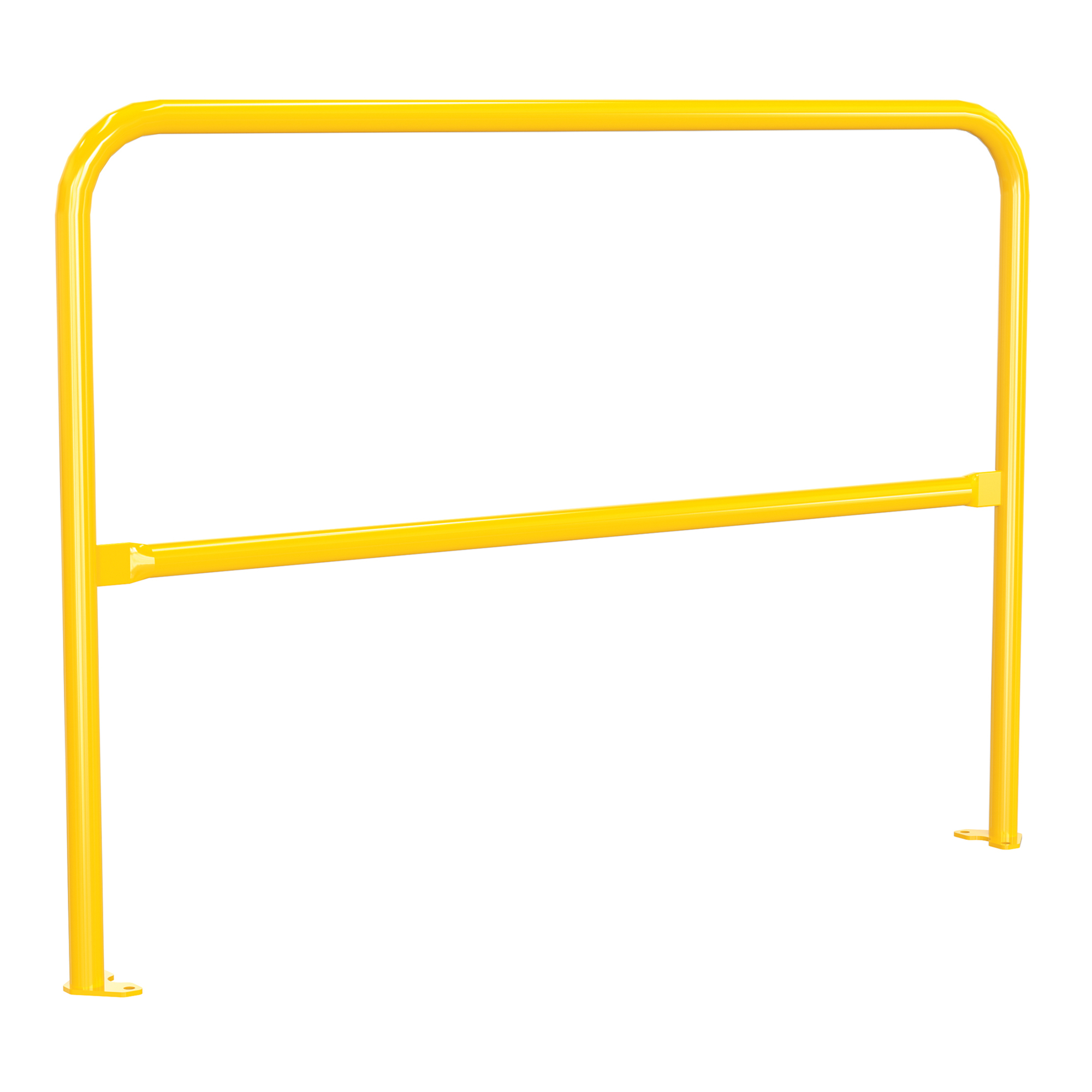 Vestil, Railing with welded baseplate 5ft.length yellow, Length 61 in ...