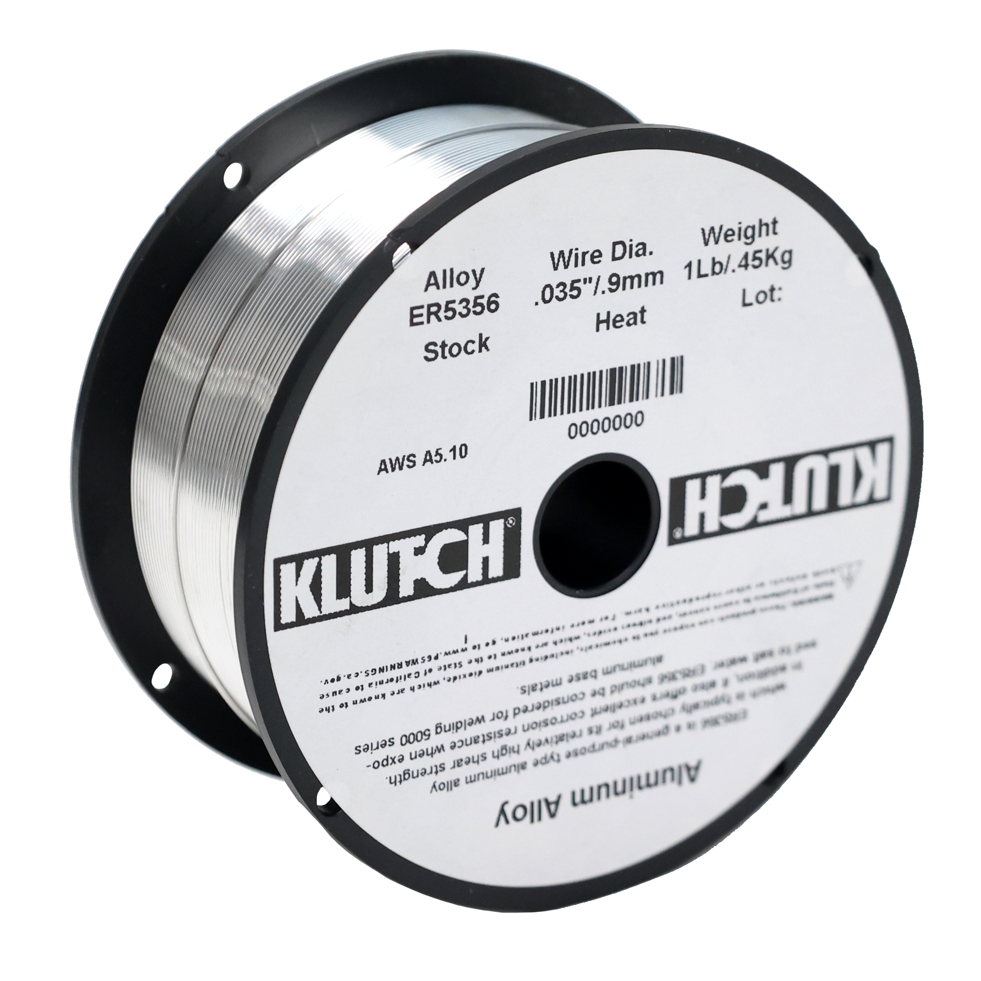 Klutch ER5356 Aluminum Welding Wire, Size .035, 1Lb., Spool, Model