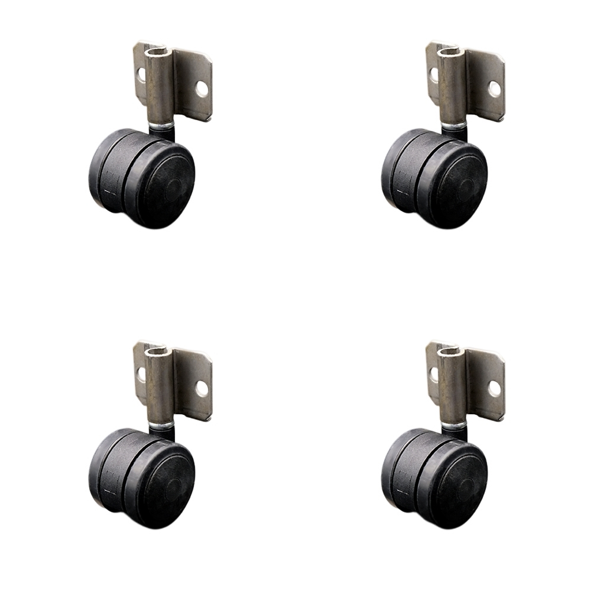 Service Caster, 2in. Stem Casters, Wheel Diameter 2 in, Caster Type Swivel, Package (qty.) 4, Model# SCC-GR02S50-TPR-BLK-716-4-CB180-4