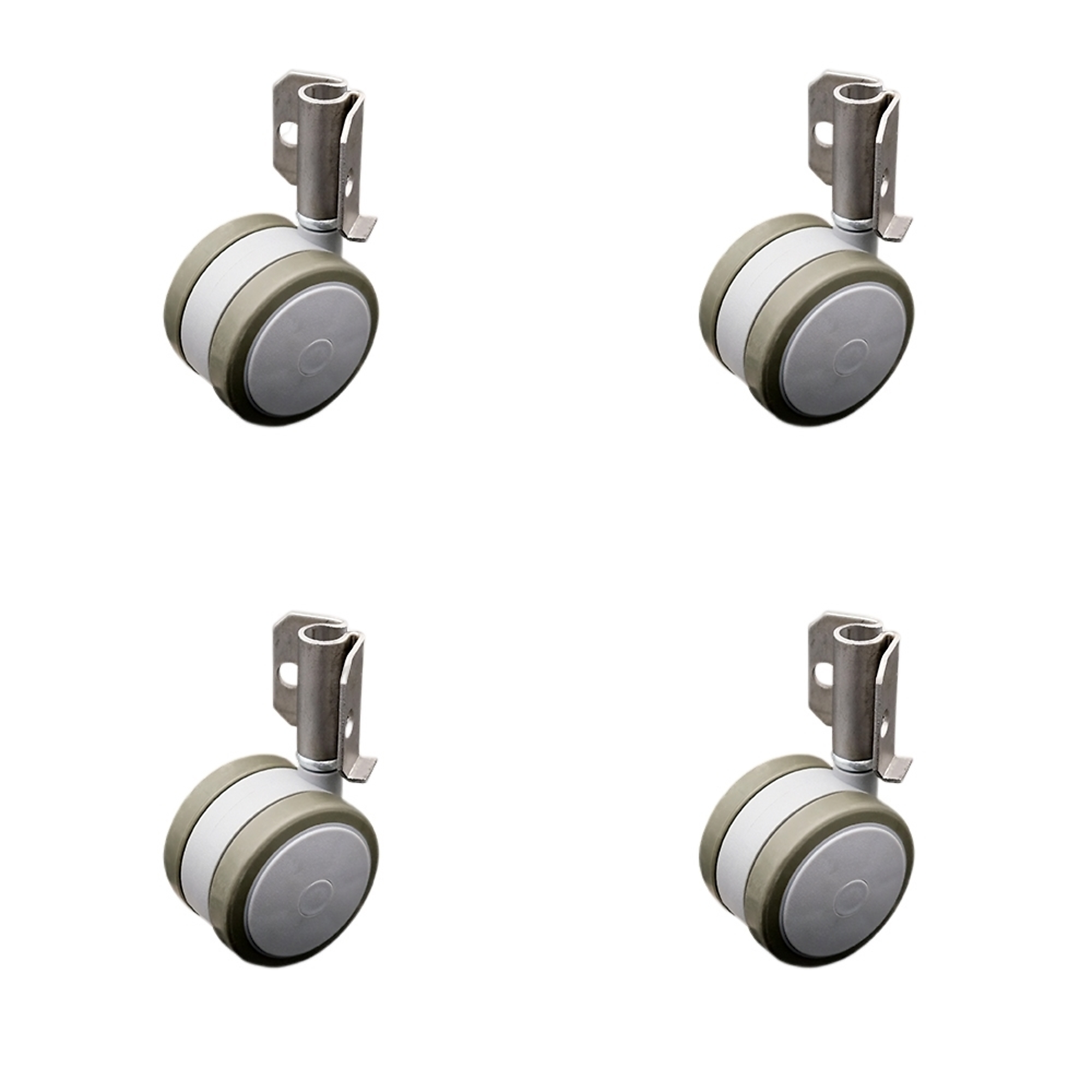 Service Caster, 2 3/8in. Stem Casters, Caster Type Swivel, Package (qty.) 4, Model# SCC-GR02S60-TPR-GRY-716-4-CB90-4