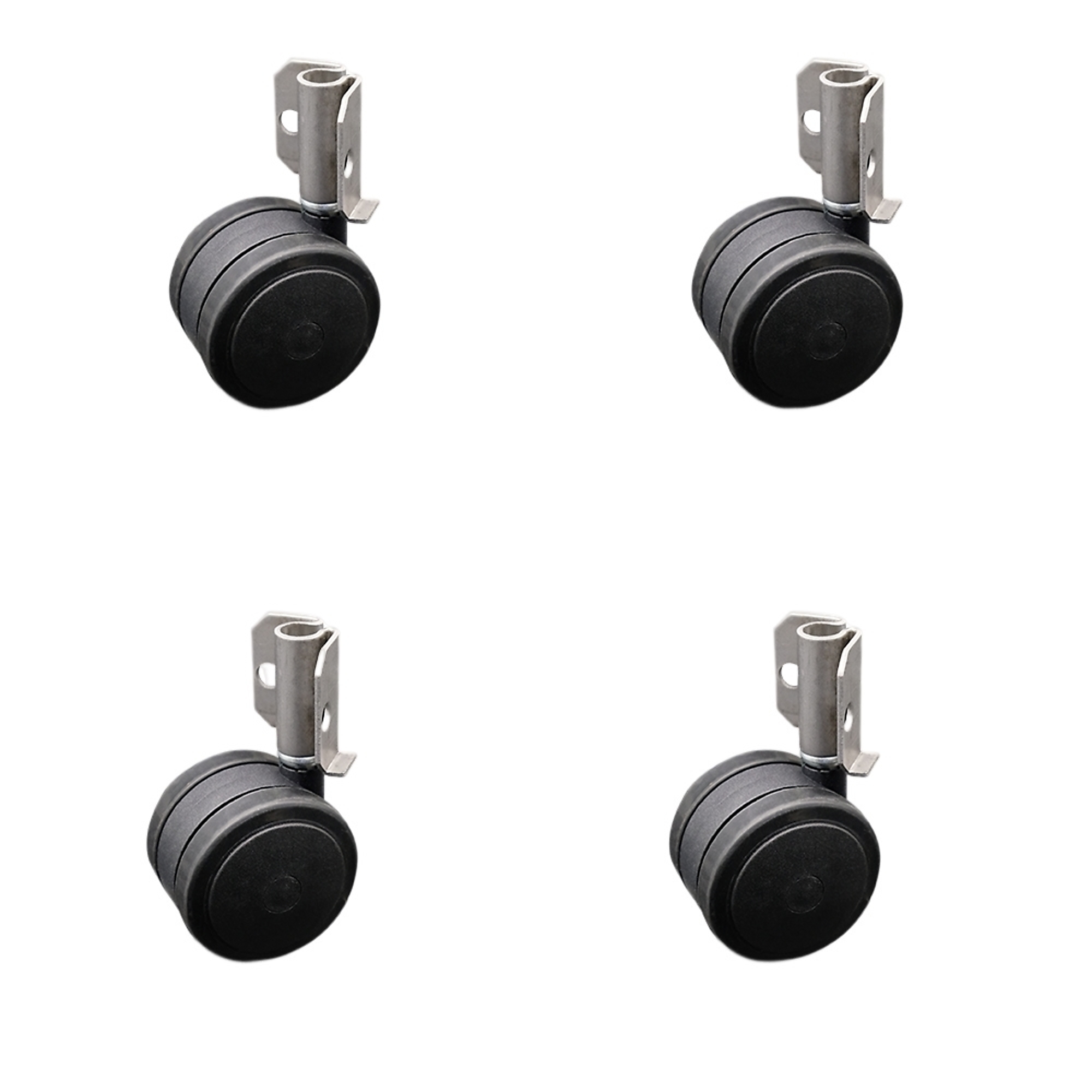 Service Caster, 2 3/8in. Stem Casters, Caster Type Swivel, Package (qty.) 4, Model# SCC-GR02S60-TPR-BLK-716-4-CB90-4