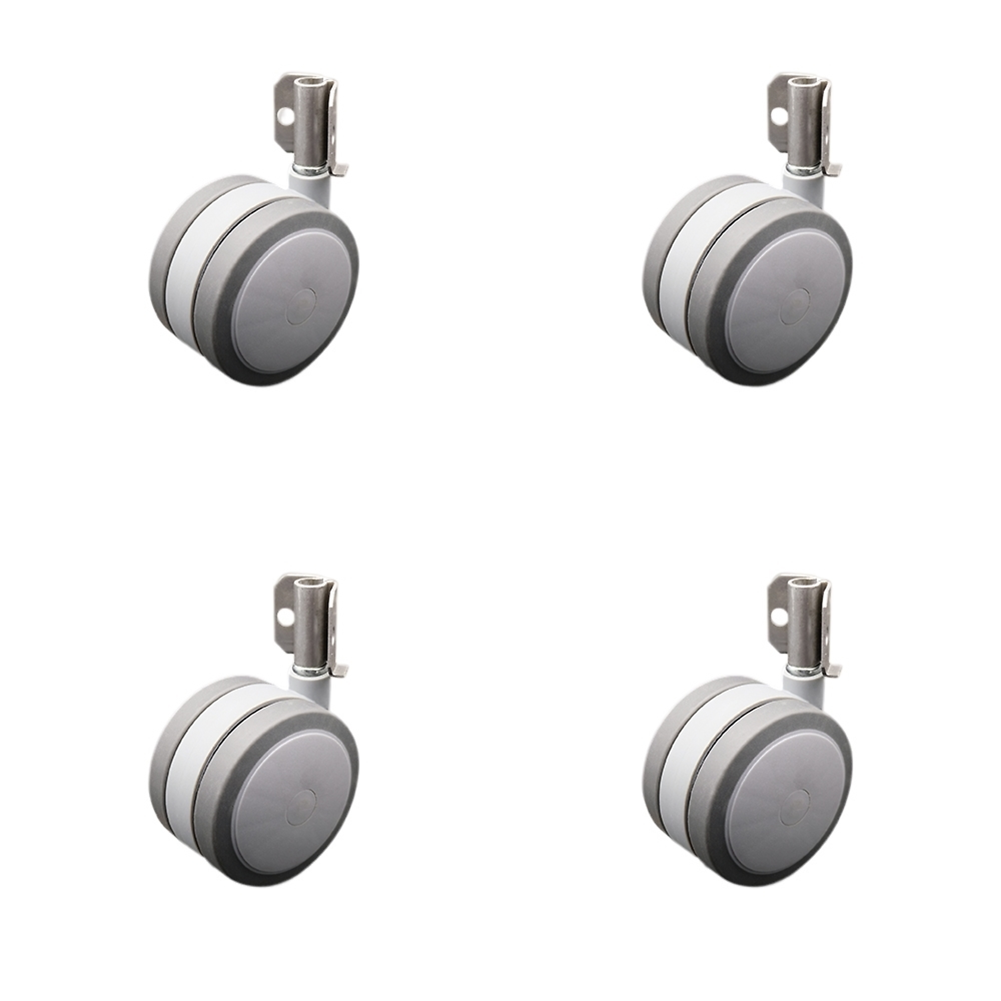 Service Caster, 4in. Stem Casters, Wheel Diameter 4 in, Caster Type Swivel, Package (qty.) 4, Model# SCC-GR02S100-TPR-GRY-716-4-CB90-4