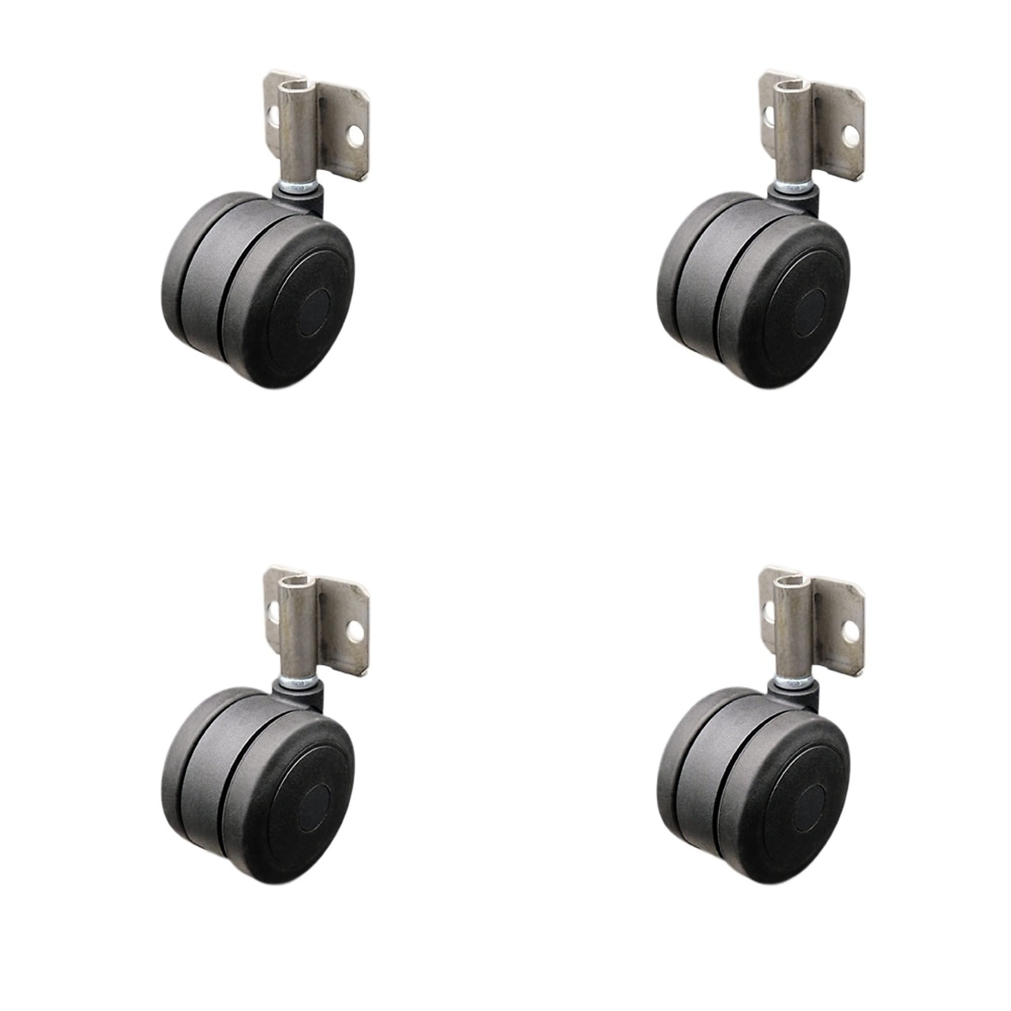 Service Caster, 3in. Stem Casters, Wheel Diameter 3 in, Caster Type Swivel, Package (qty.) 4, Model# SCC-GR02S75-TPR-BLK-716-4-CB180-4
