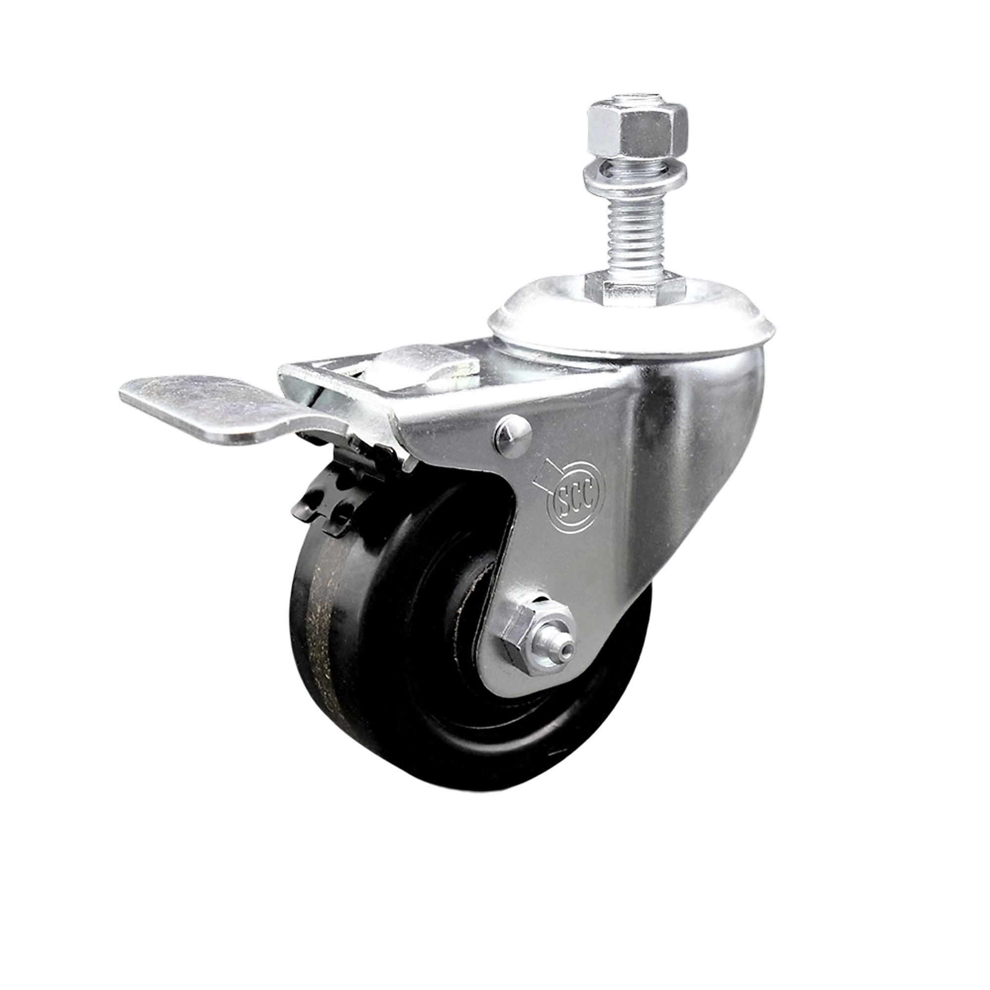 Gable Caster Service Caster, 3in. x 1 1/4in. Stem Caster, Wheel Diameter 3 in ...