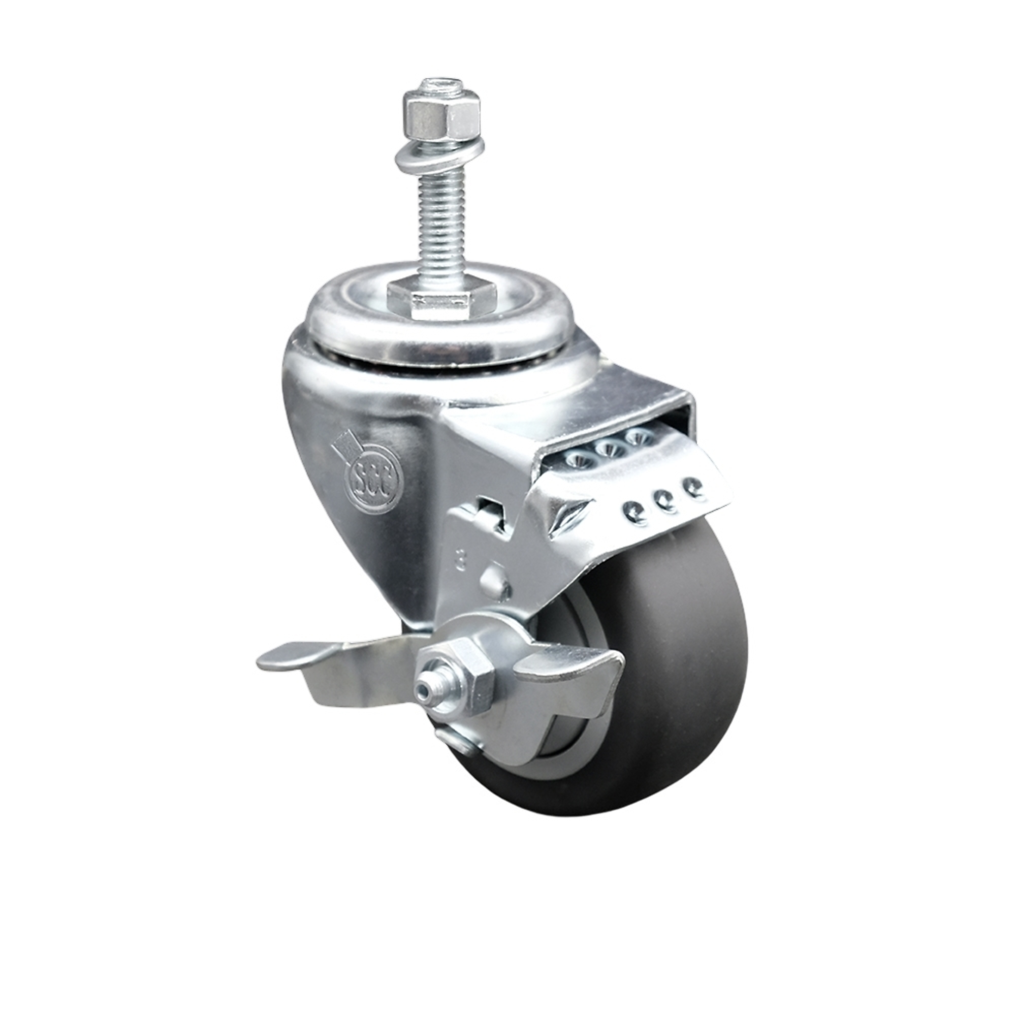 Service Caster, 3in. x 1 1/4in. Stem Caster, Wheel Diameter 3 in, Caster Type Swivel, Package (qty.) 1, Model# SCC-SSTS20S314-TPRB-TLB-M1015