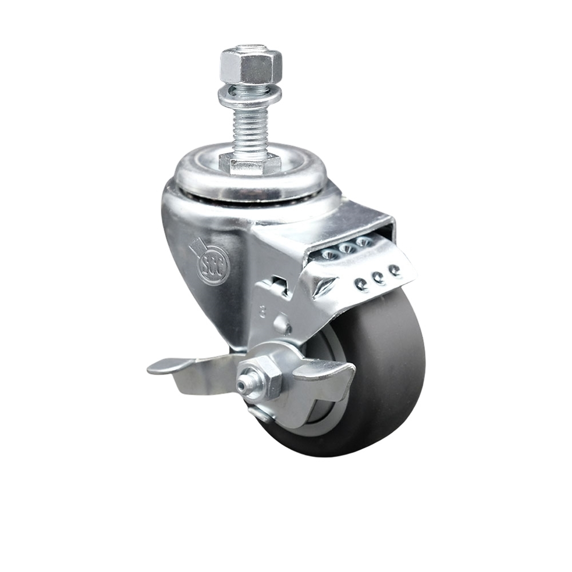 Service Caster, 3in. x 1 1/4in. Stem Caster, Wheel Diameter 3 in, Caster Type Swivel, Package (qty.) 1, Model# SCC-SSTS20S314-TPRB-TLB-M1215