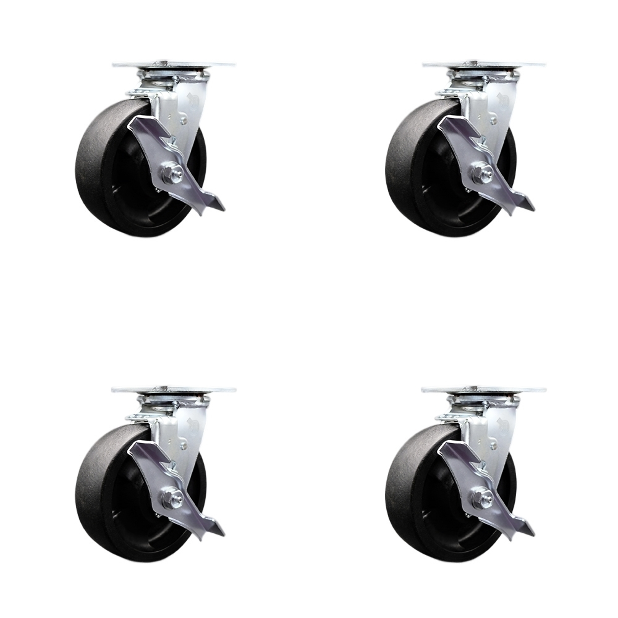 Service Caster, 6in. x 2in. Plate Casters, Wheel Diameter 6 in, Caster ...