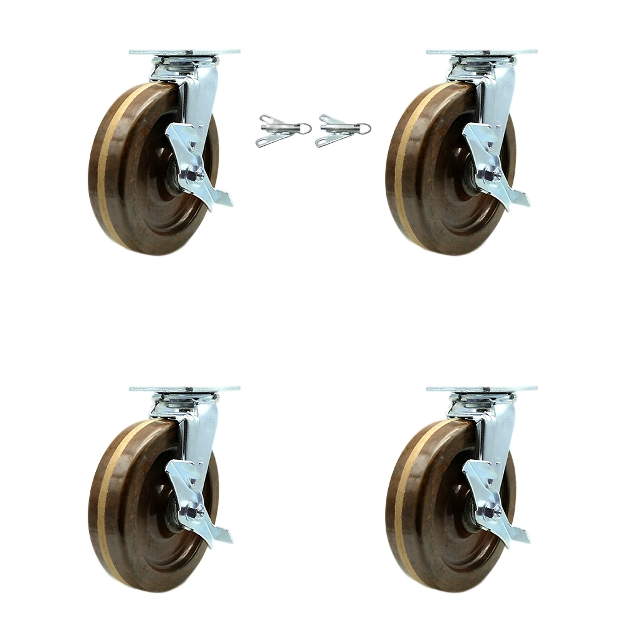 Service Caster, 8in. x 2in. Plate Casters, Wheel Diameter 8 in, Caster ...
