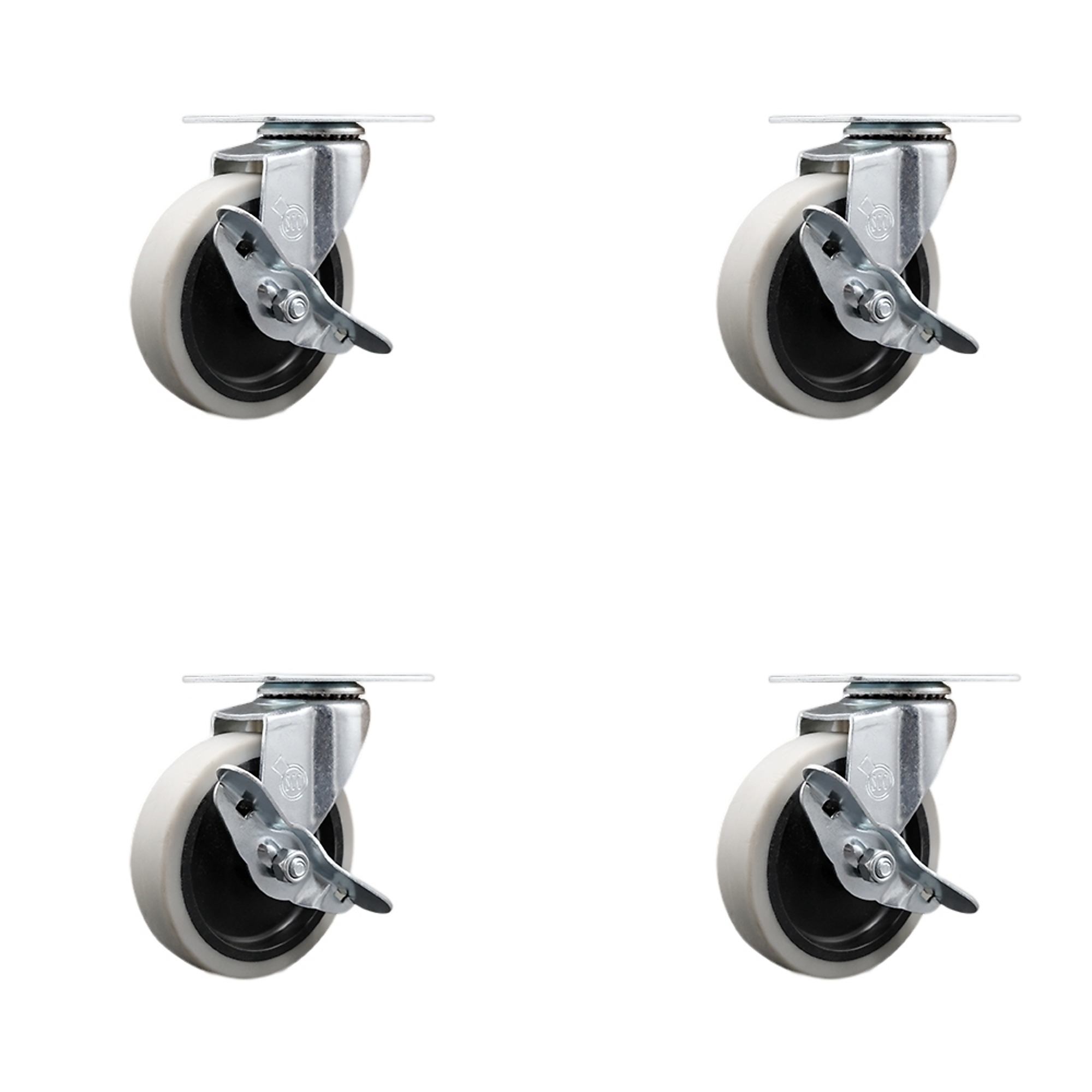 Service Caster, 4in. Plate Casters, Wheel Diameter 4 in, Caster Type ...