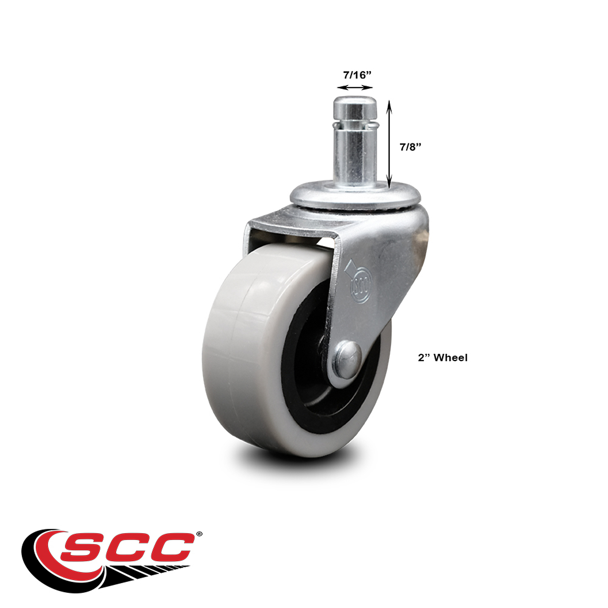 Service Caster, 2in. Stem Caster, Wheel Diameter 2 in, Caster Type