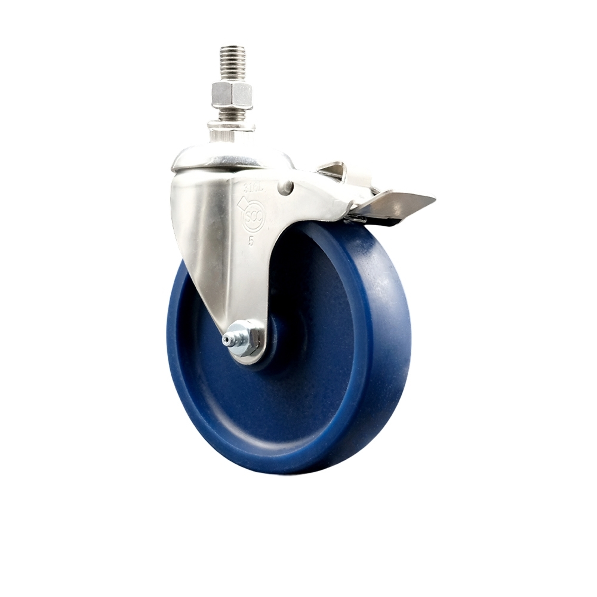 Service Caster, 5in. x 1 1/4in. Stem Caster, Wheel Diameter 5 in, Caster Type Swivel, Package (qty.) 1, Model# SCC-SS316TSTTL20S514-SPUS-M1015