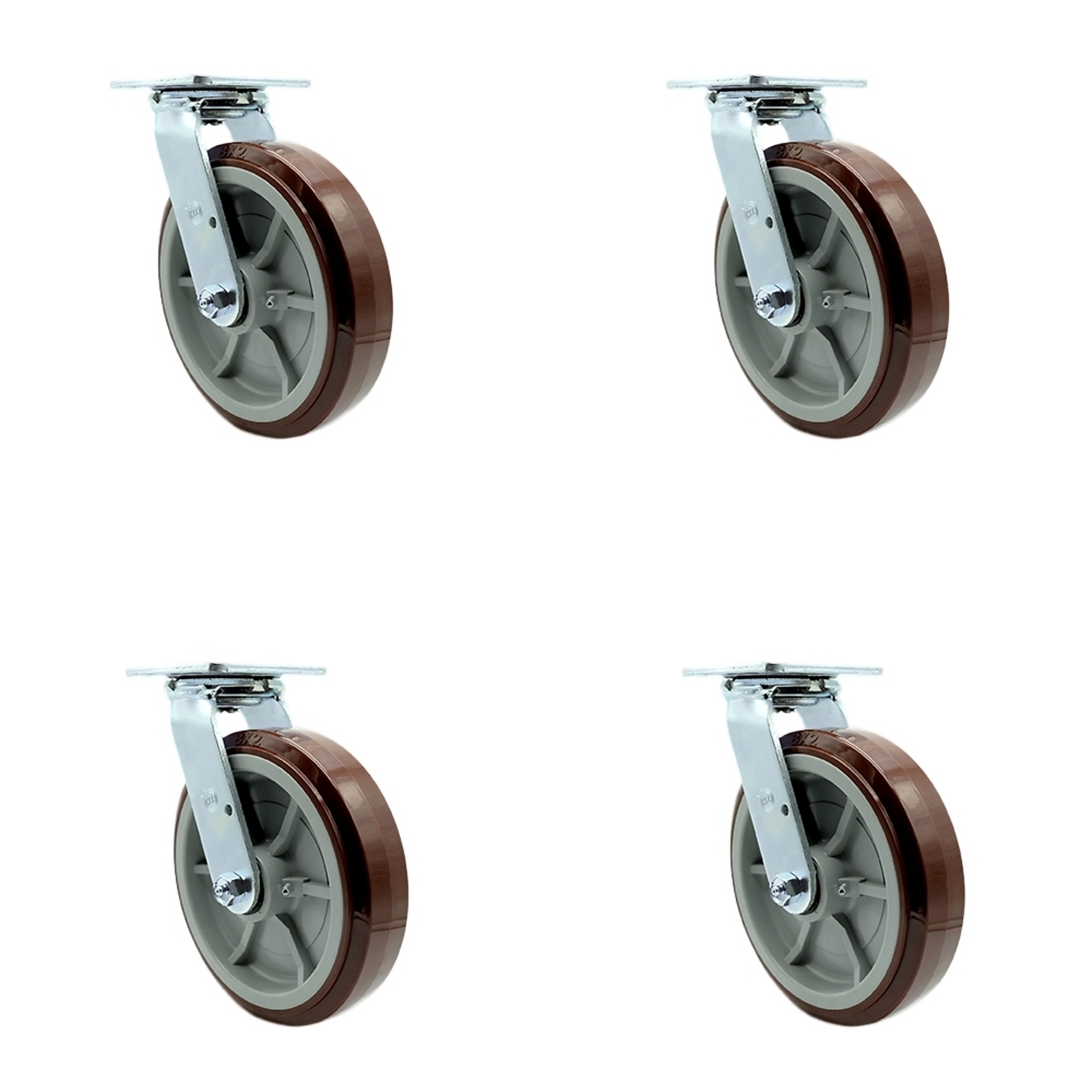 Service Caster, 8in. x 2in. Plate Casters, Wheel Diameter 8 in, Caster ...