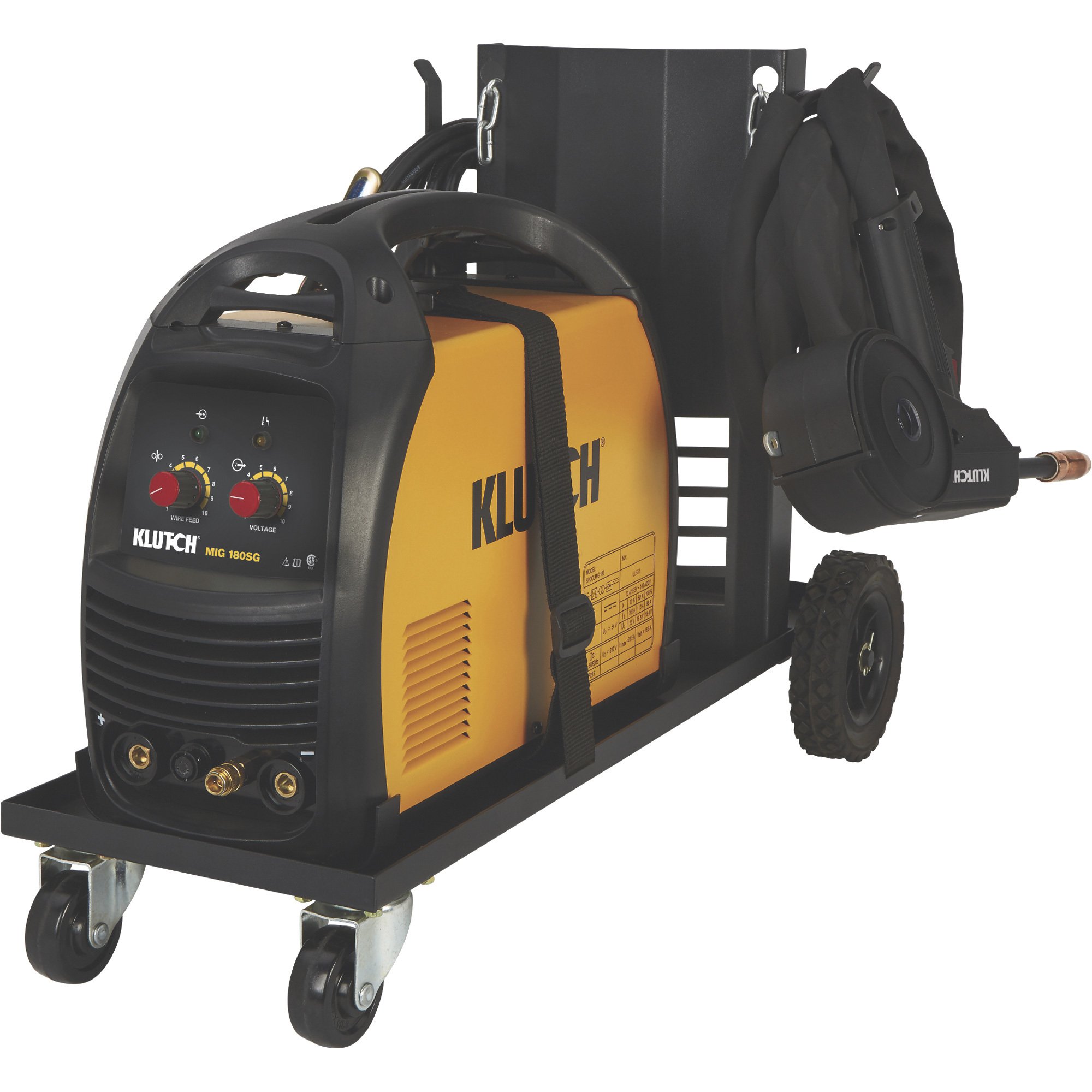 Klutch MIG 180SG Flux-Core/MIG Welder with Spool Gun and Cart ...