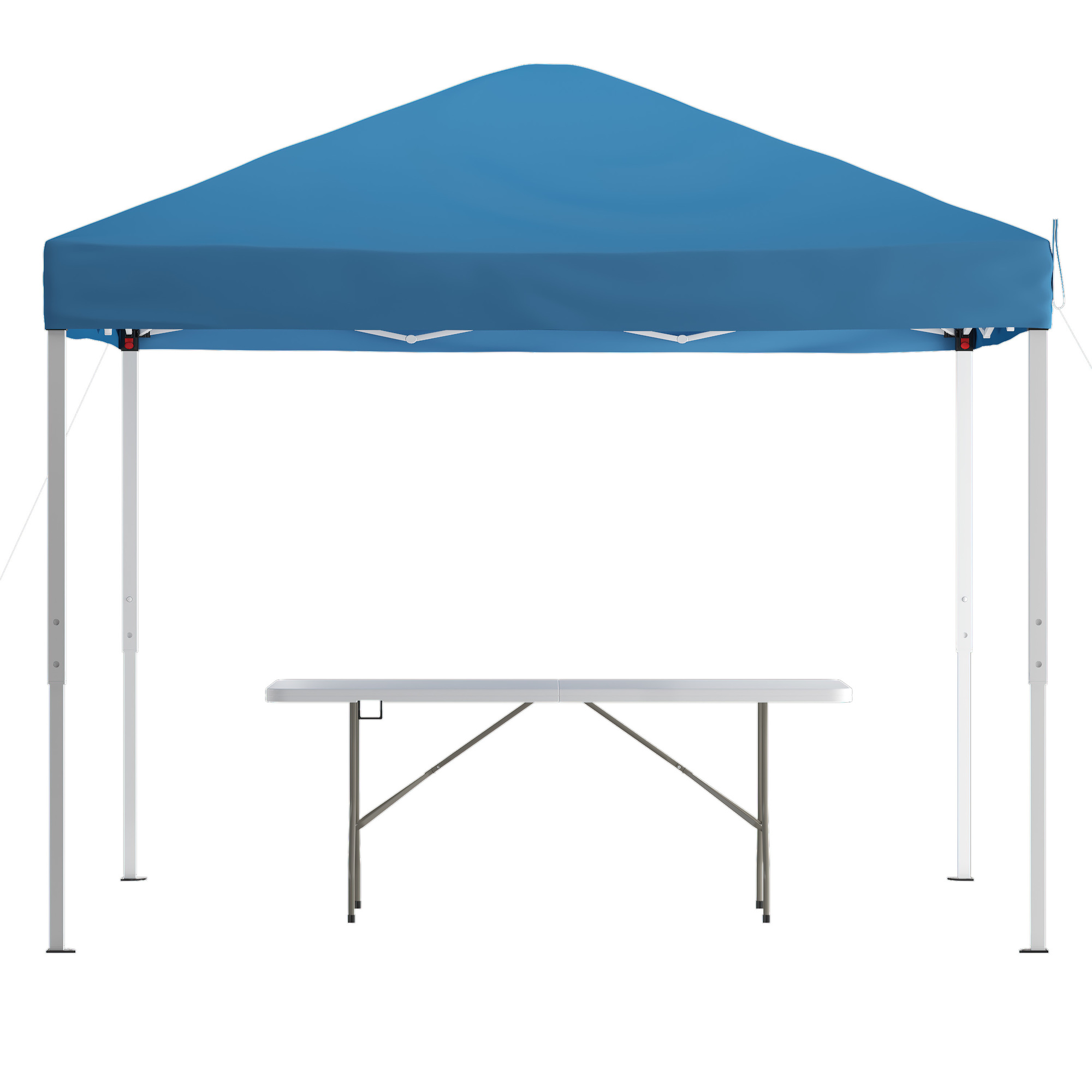 Flash Furniture Blue Pop Up Canopy Tent and Bi Fold Table Set