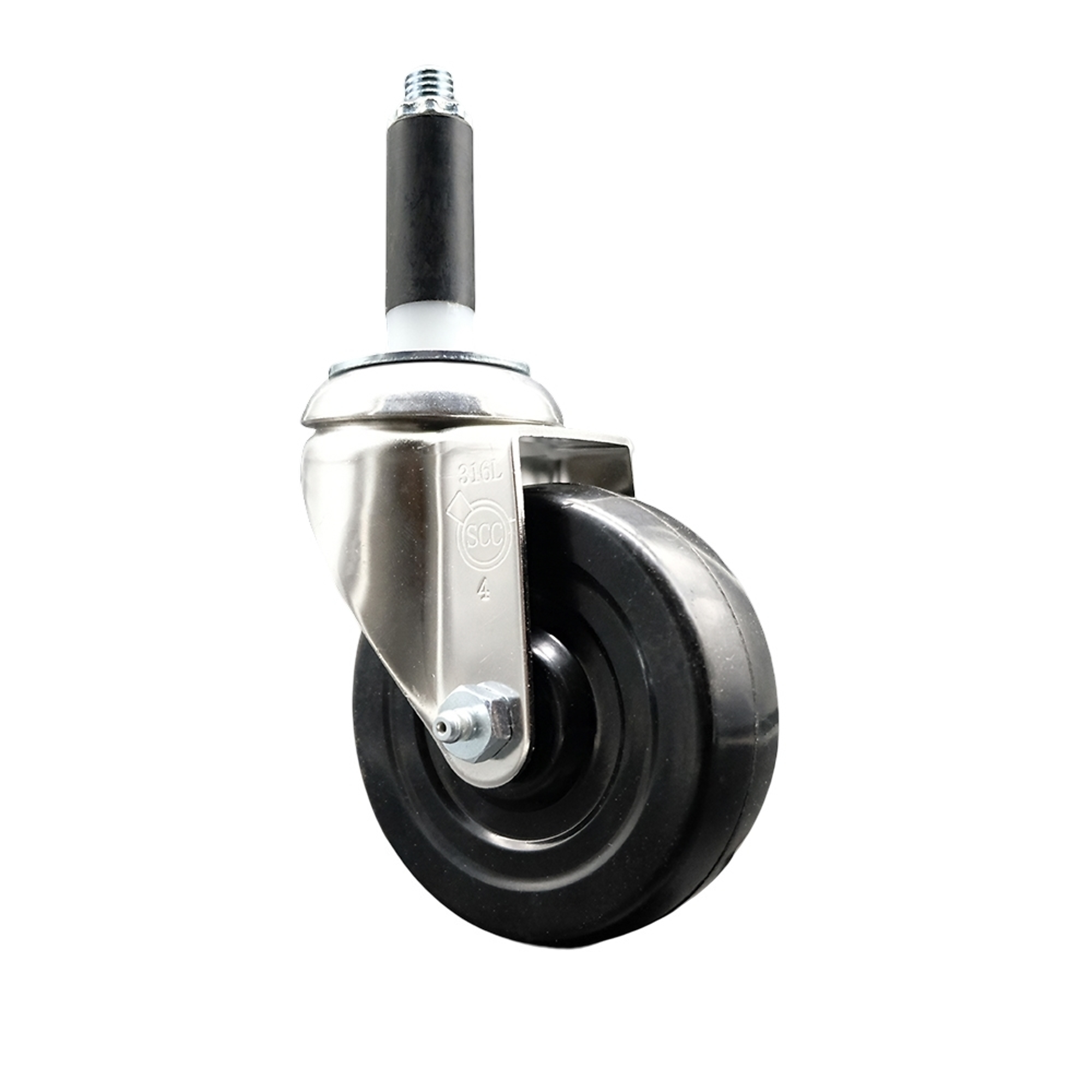 Service Caster, 4in. x 1 1/4in. Stem Caster, Wheel Diameter 4 in ...