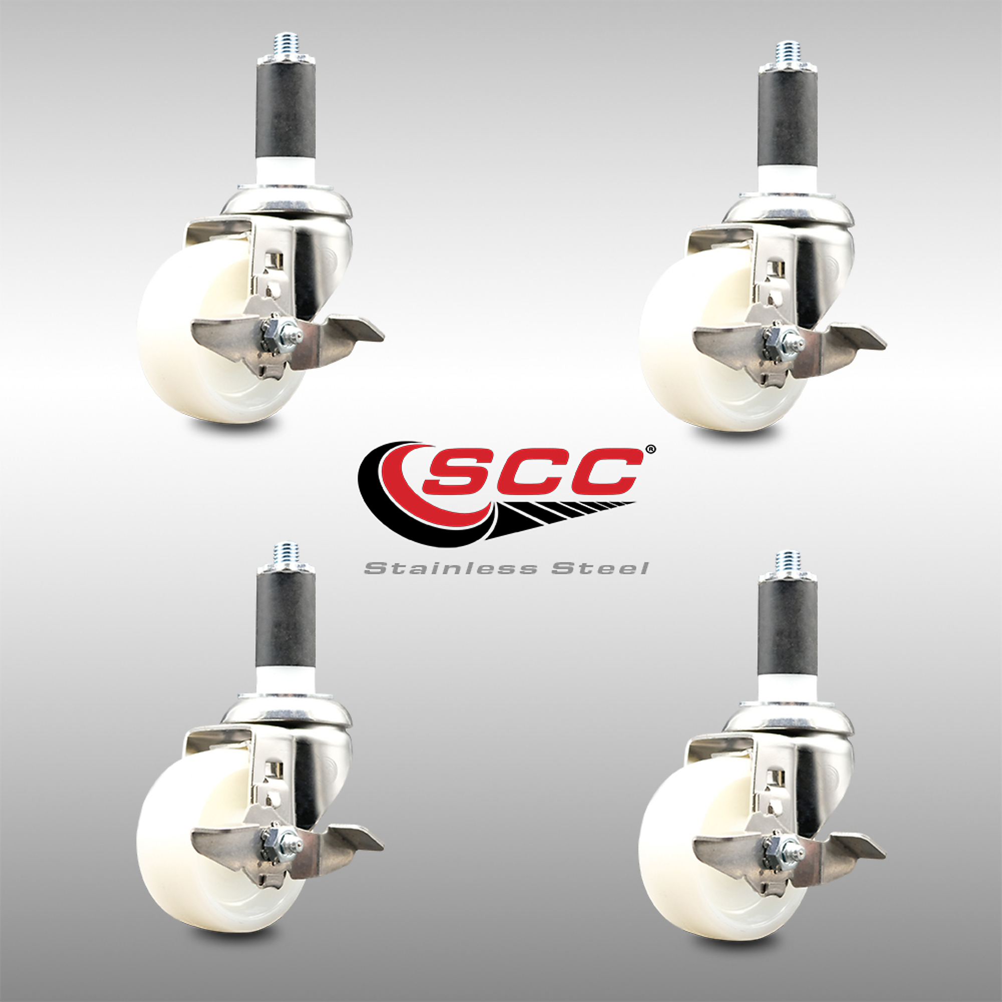 Service Caster, 3in. x 1 1/4in. Stem Casters, Wheel Diameter 3 in ...