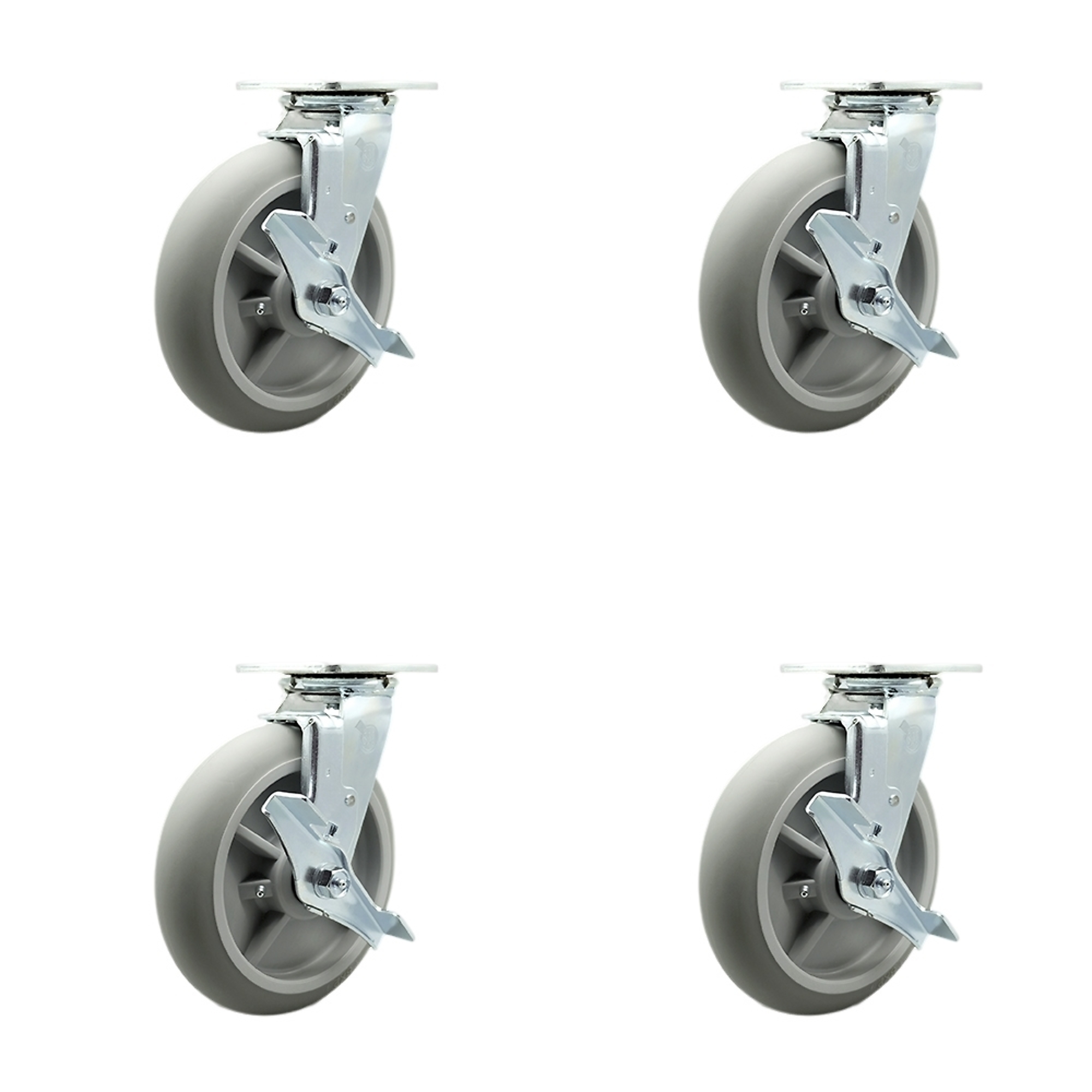 Service Caster, 8in. x 2in. Plate Casters, Wheel Diameter 8 in, Caster ...