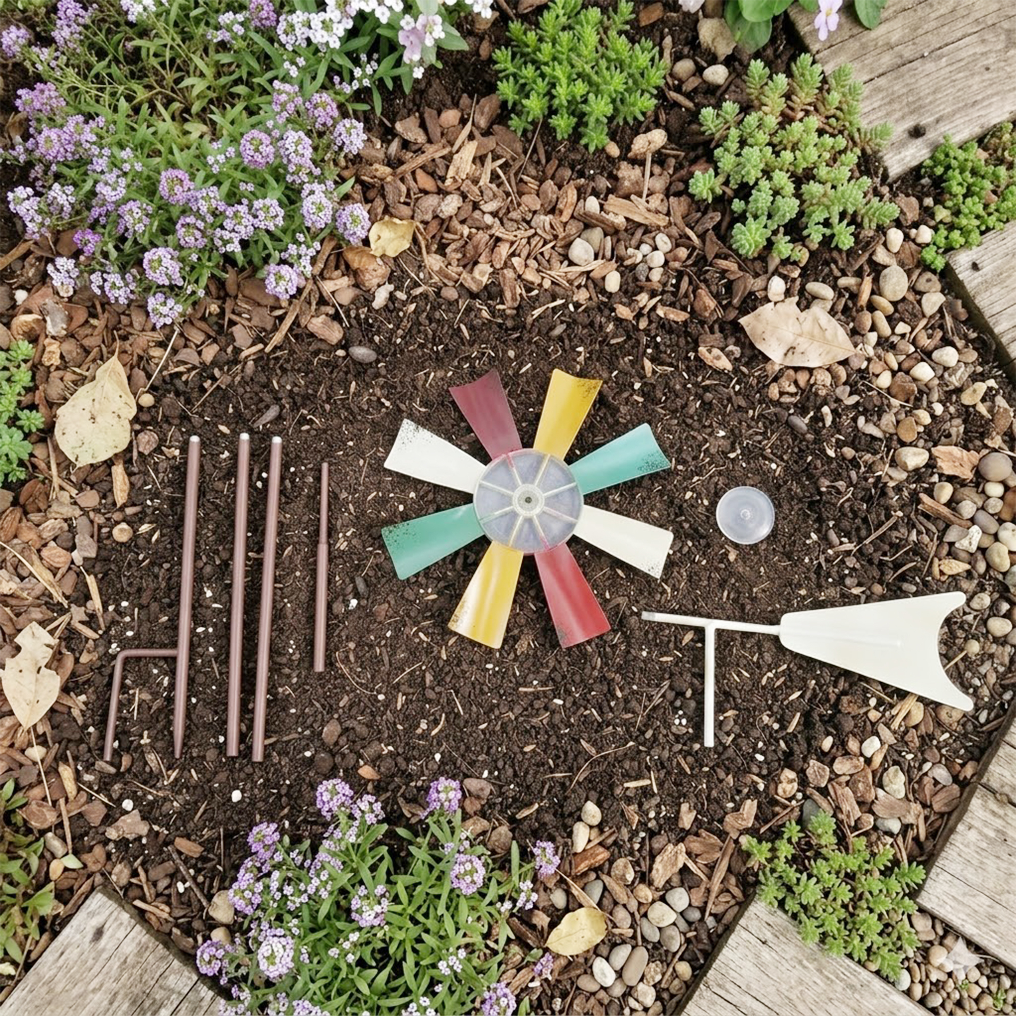 Multicolor Windmill Alpine Corporation, Multi-Color Metal Windmill Garden Stake, Model ...