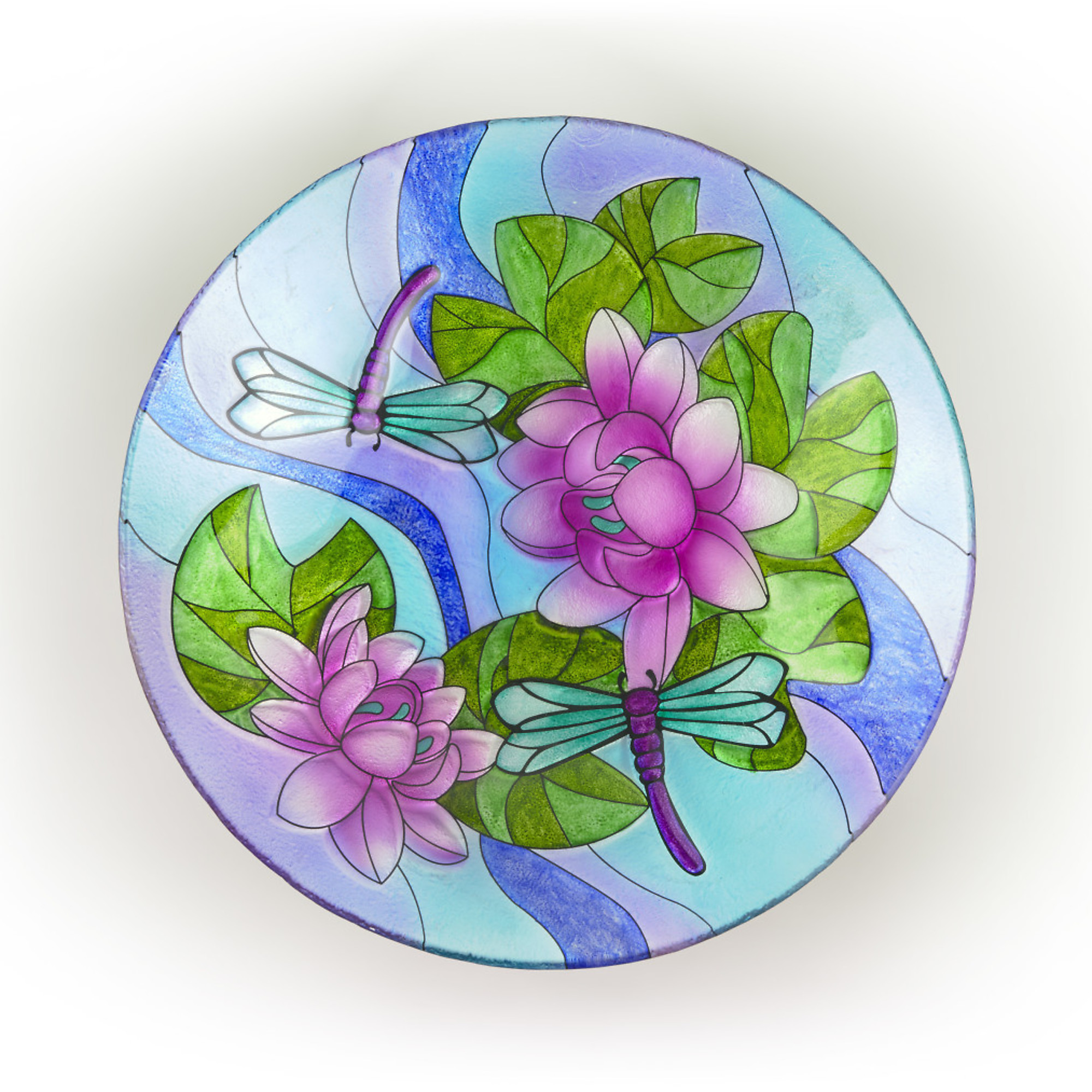 Alpine Corporation, 18in. Purple Dragonfly Painted Finish Glass ...