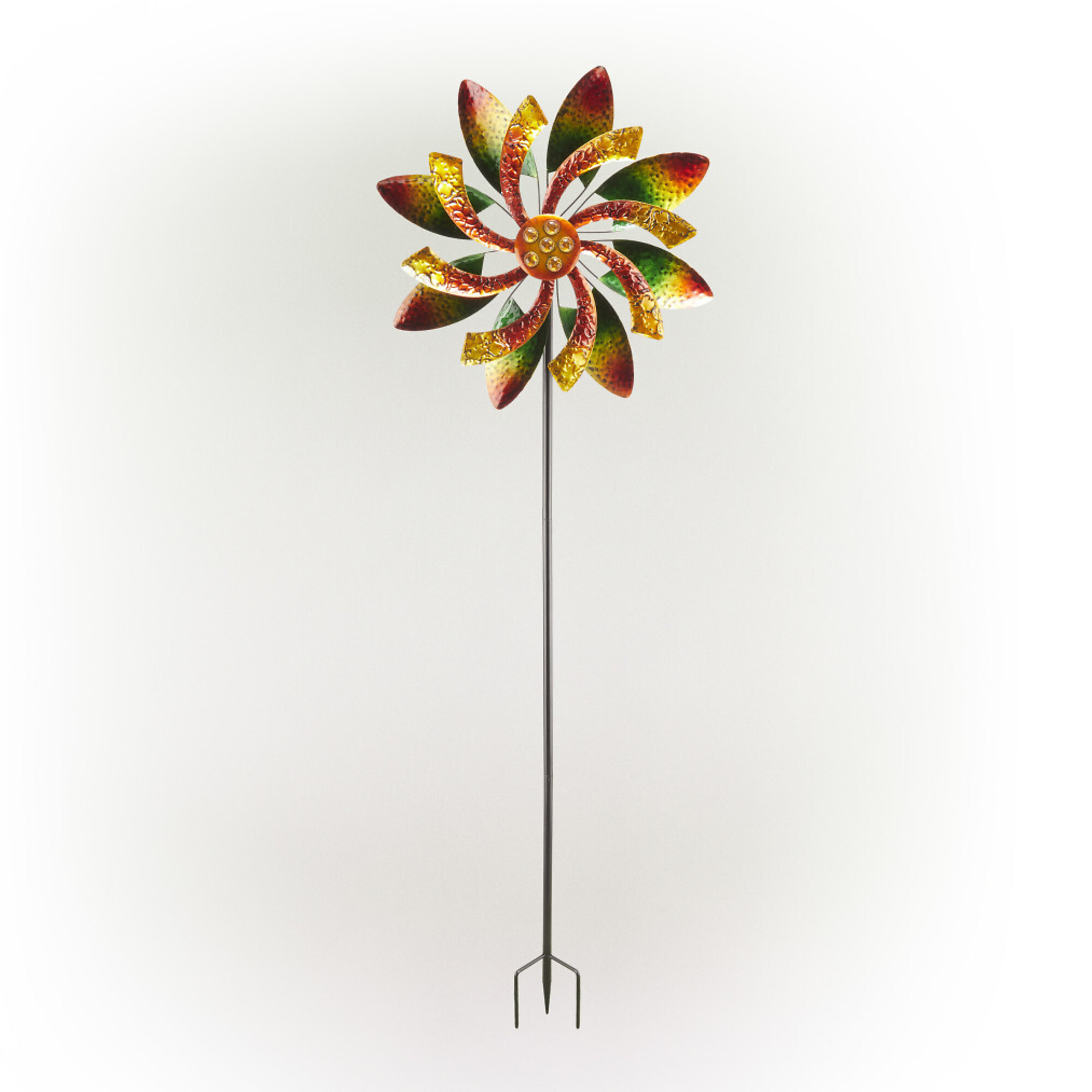 Alpine Corporation, Vibrant Jeweled Blade Wind Spinner Garden Stake ...