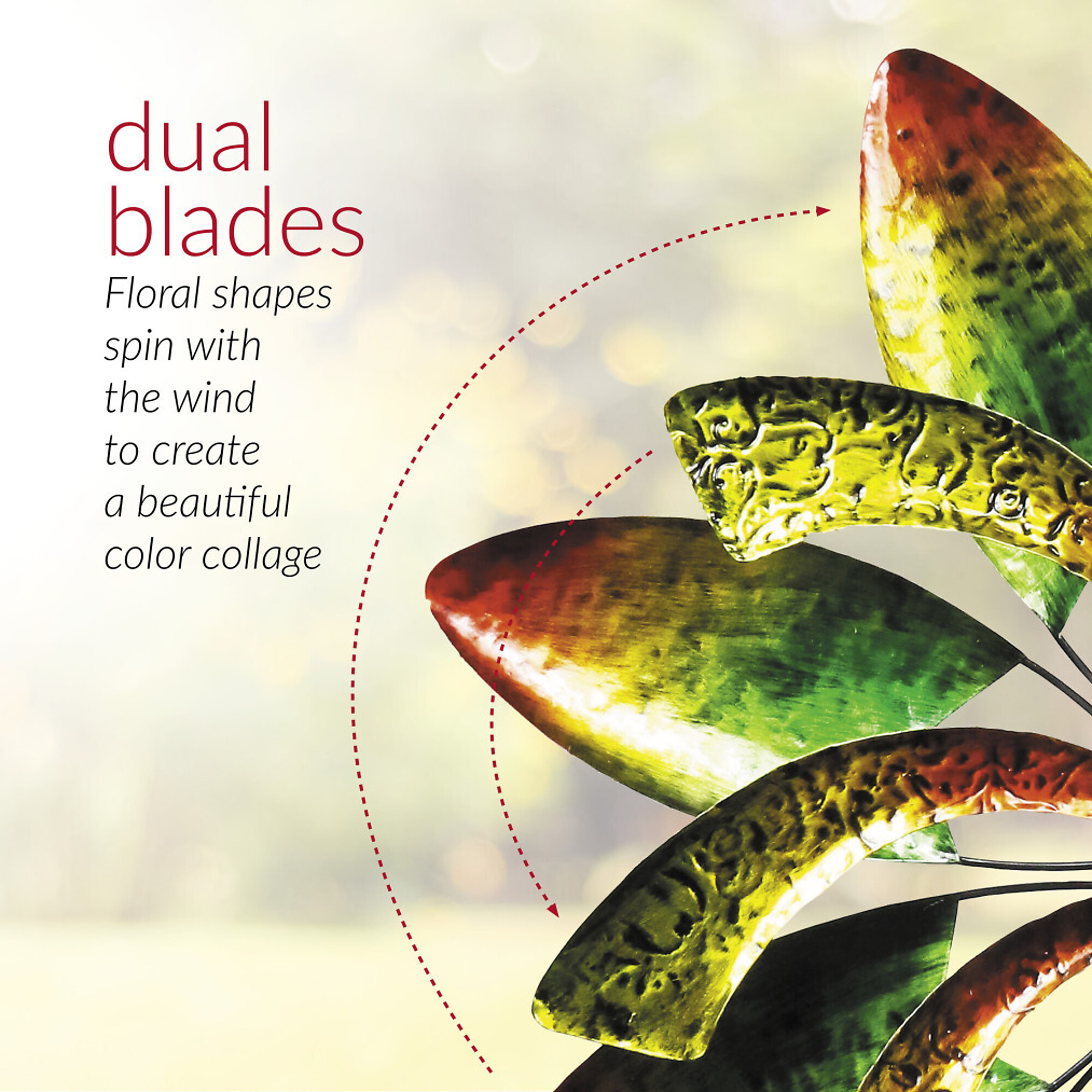 Alpine Corporation, Vibrant Jeweled Blade Wind Spinner Garden