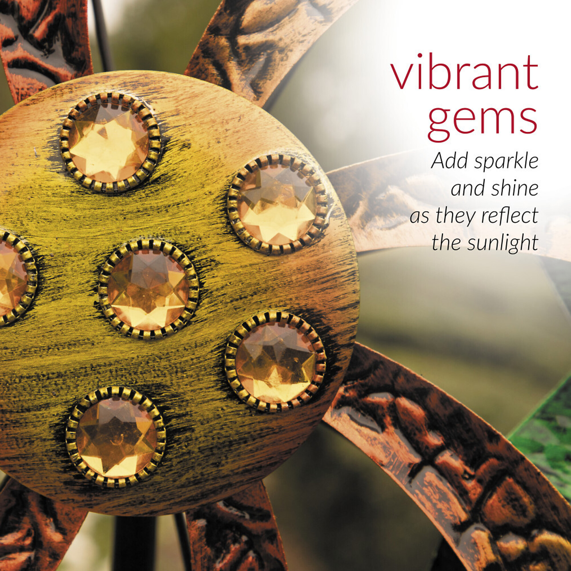 Alpine Corporation, Vibrant Jeweled Blade Wind Spinner Garden