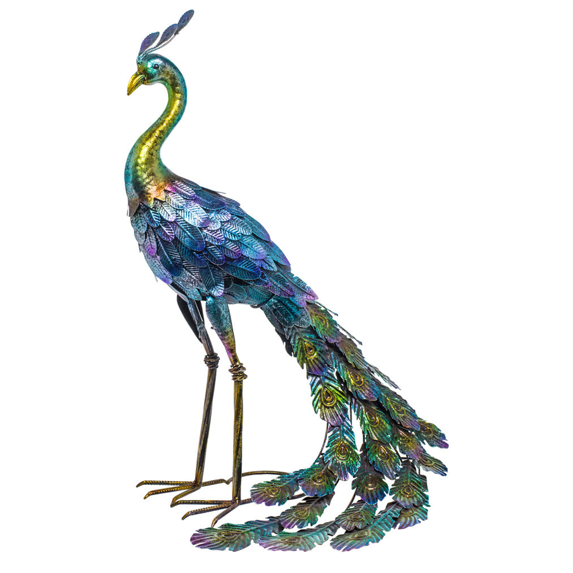 Alpine Corporation, Embossed Metal Peacock Decor, Model# JUM208