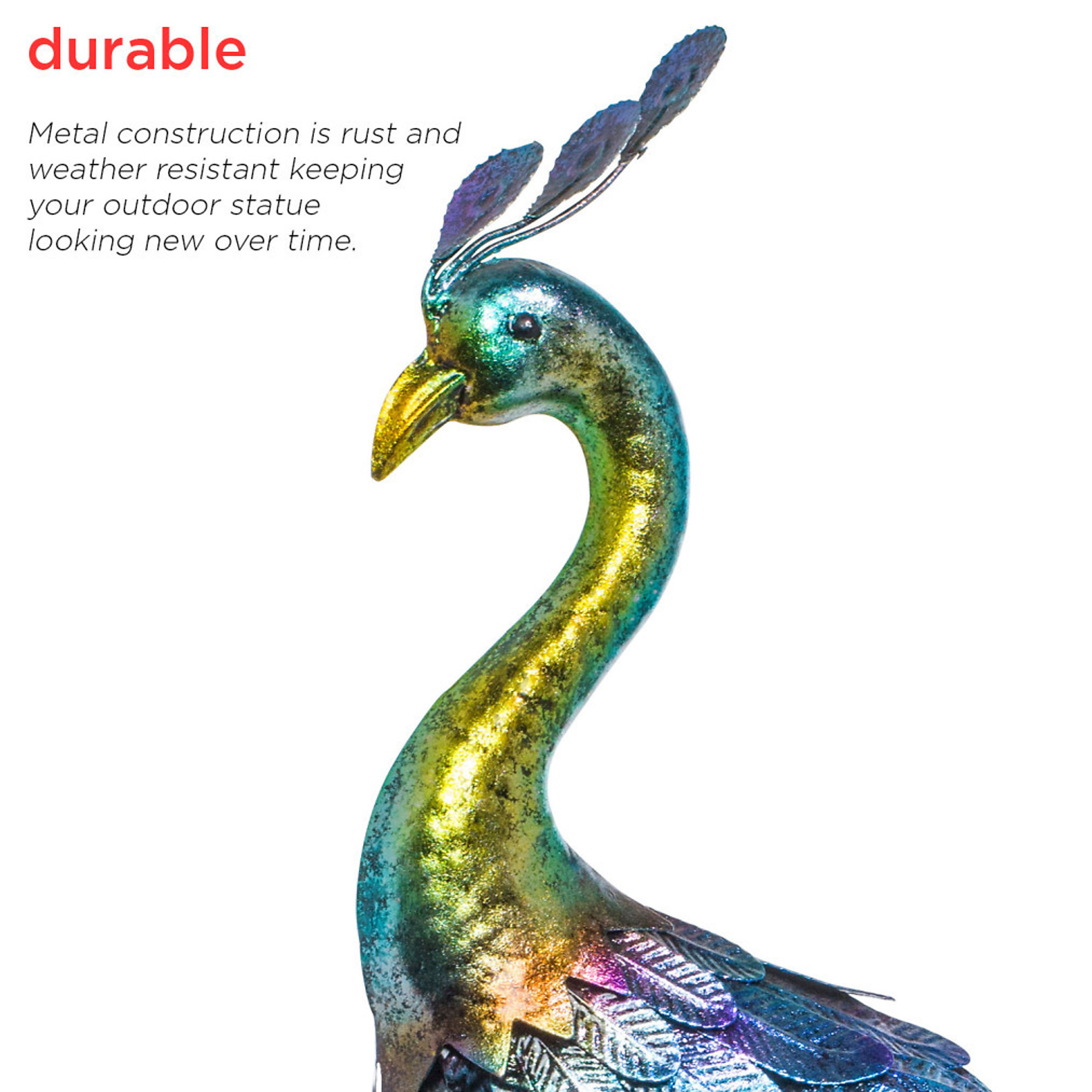 Alpine Corporation, Embossed Metal Peacock Decor, Model# JUM208