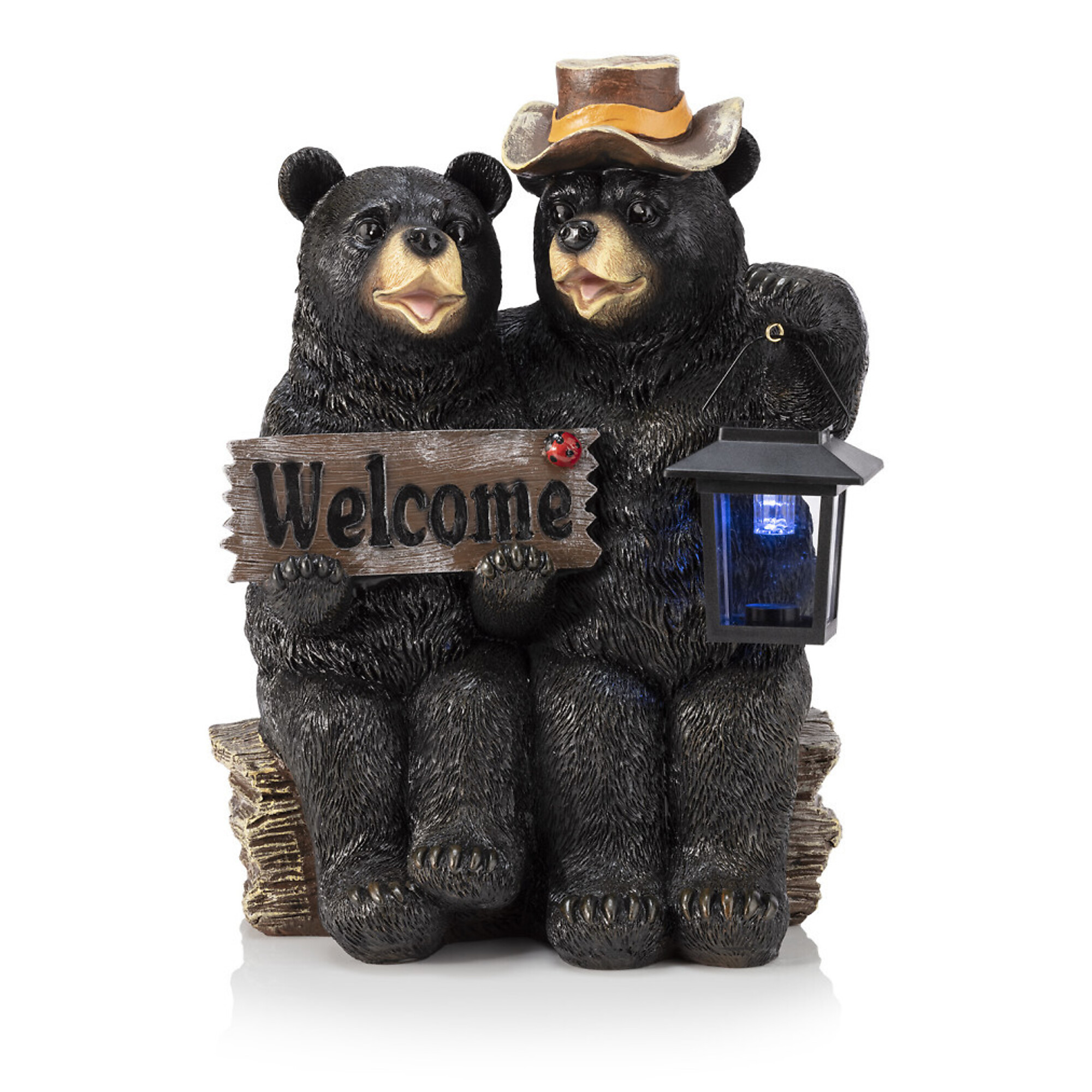 Alpine Corporation, Bear Couple with Solar Lantern and