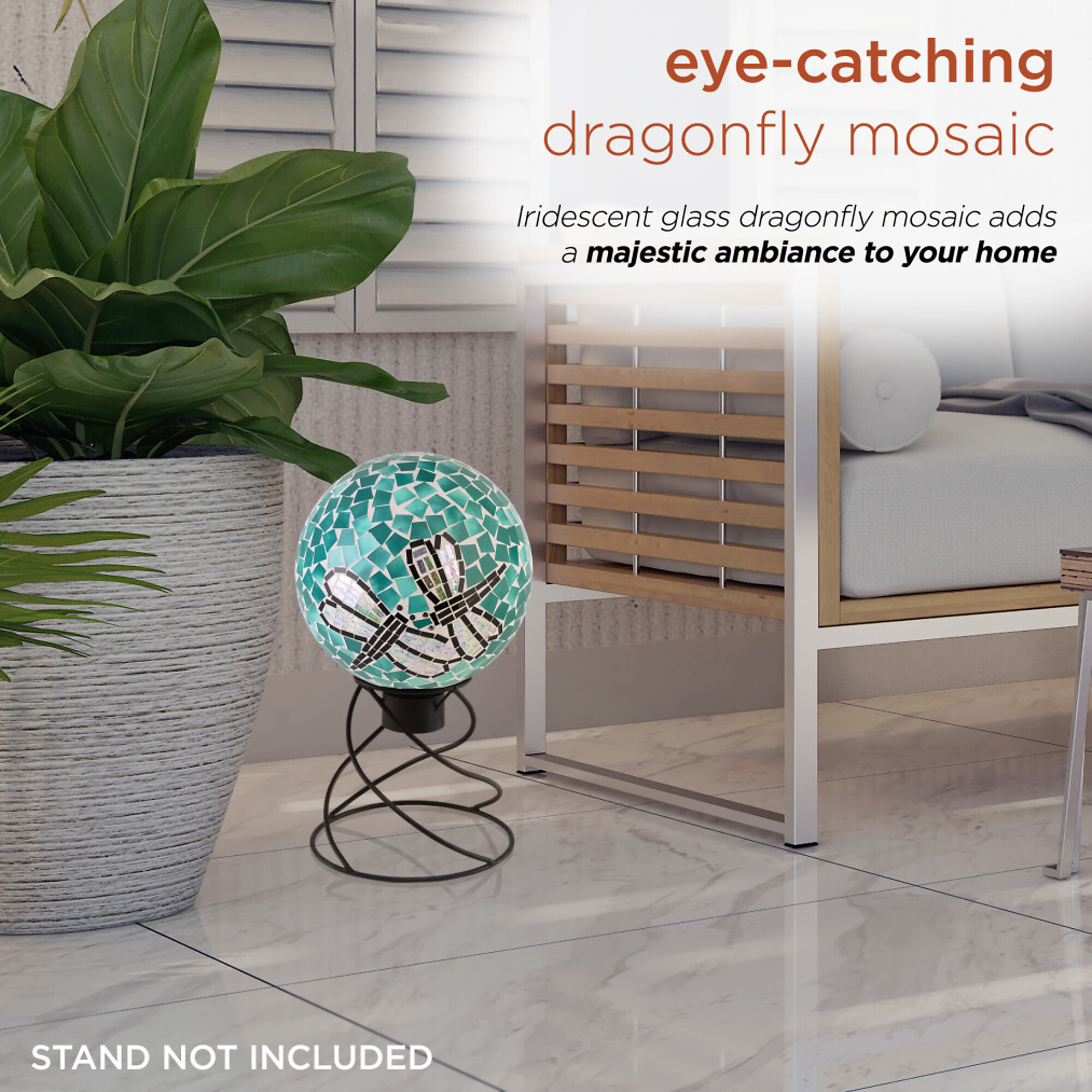 Alpine Corporation, 10in. Mosaic Dragonfly Duo Gazing Globe, Model ...