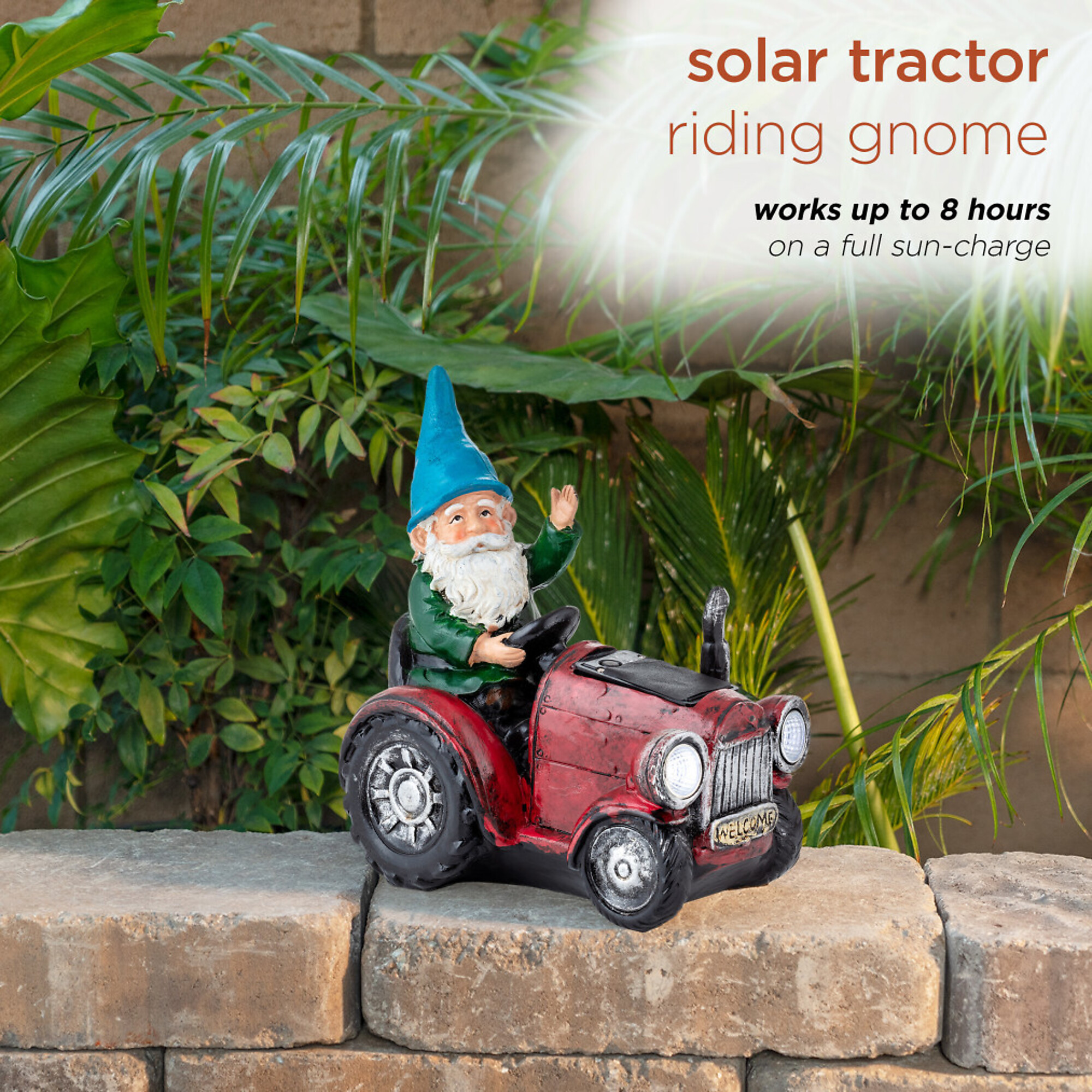 gnome セット Alpine Corporation, Solar Red Tractor Gnome w/ Cool White