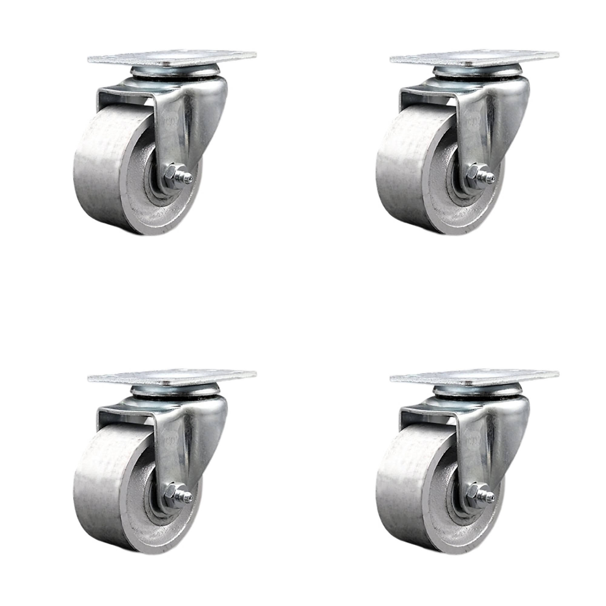 Service Caster, 3in. x 1.25in. Plate Casters, Wheel Diameter 3 in, Caster Type Swivel, Package (qty.) 4, Model# ALB-SCC-20S314-SSS-4