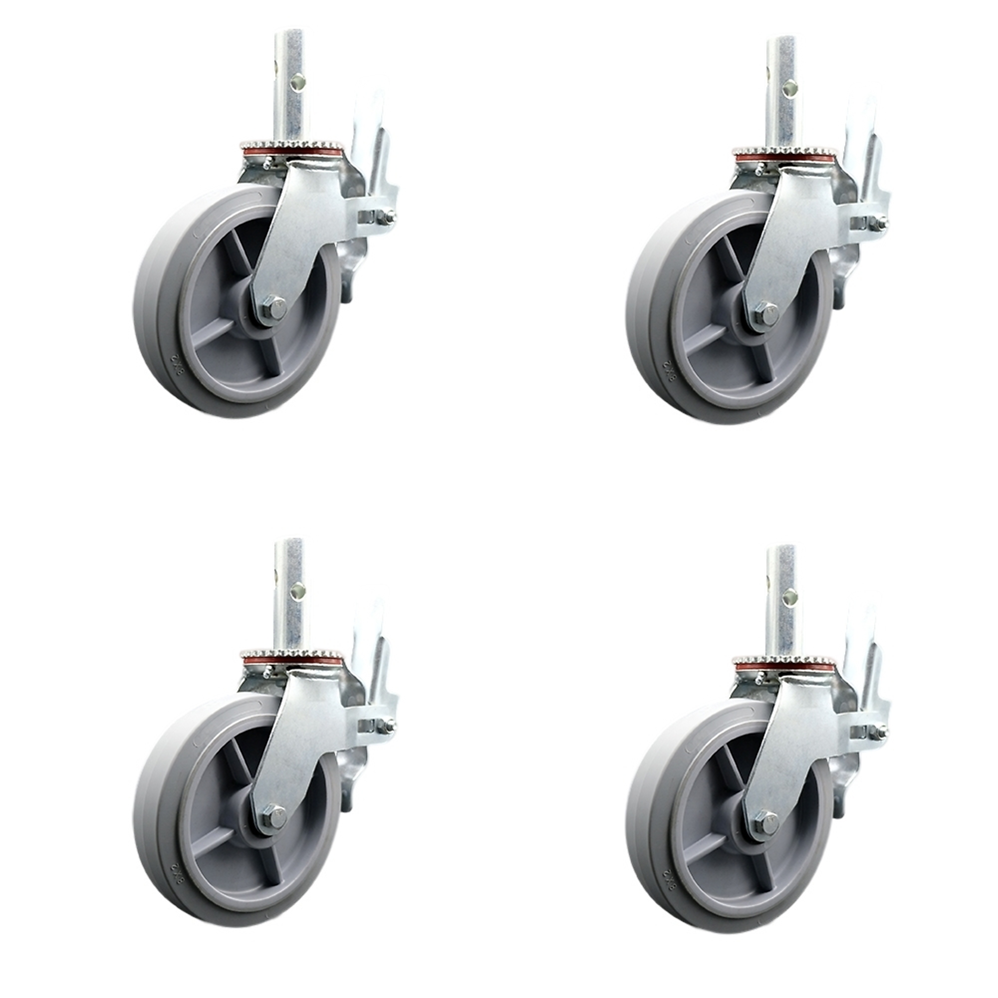Service Caster, 8in. x 2in. Stem Casters, Wheel Diameter 8 in, Caster ...