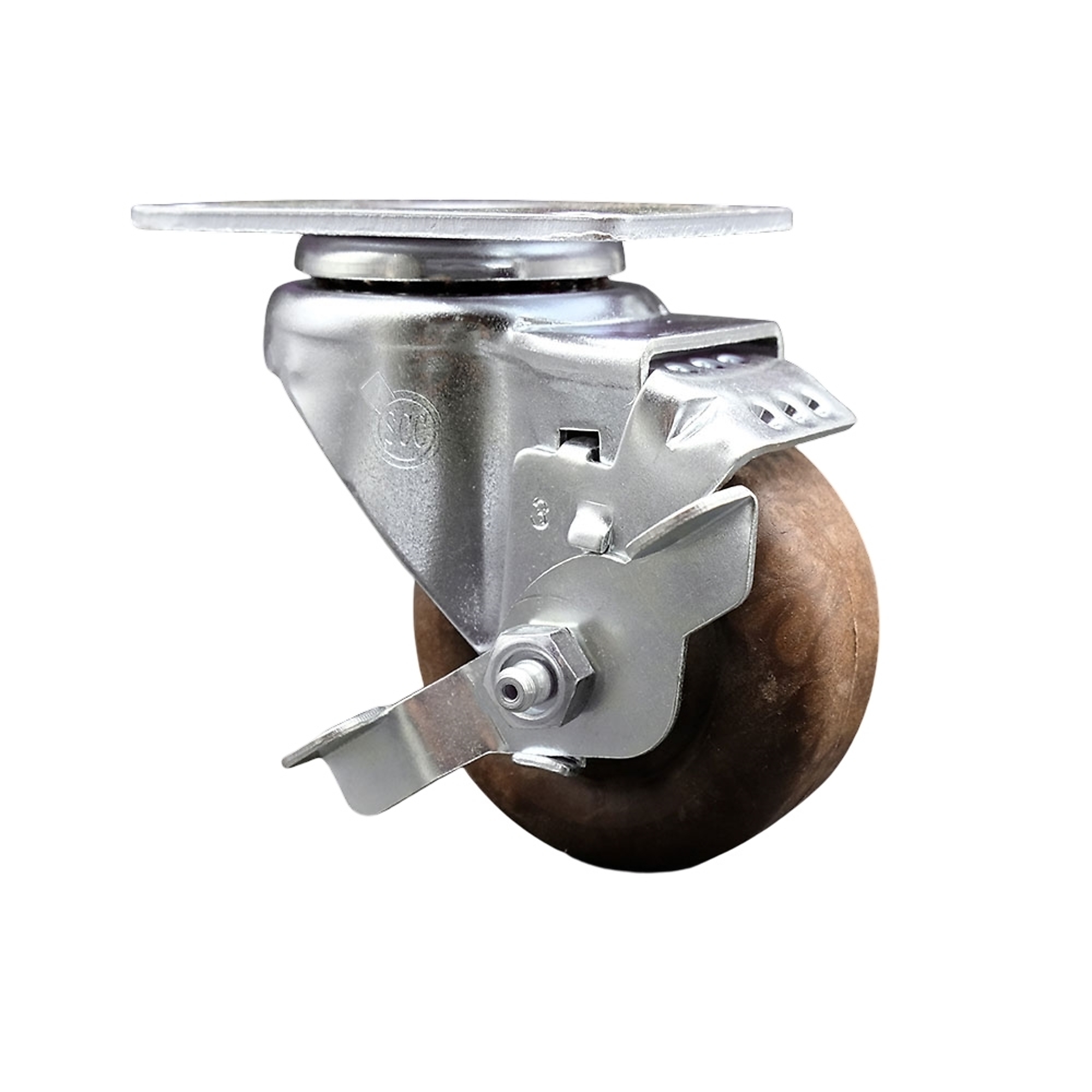 Service Caster, 3in. x 1 1/4in. Plate Caster, Wheel Diameter 3 in, Caster Type Swivel, Package (qty.) 1, Model# SCC-20S314-GFNSHT-TLB-TP3