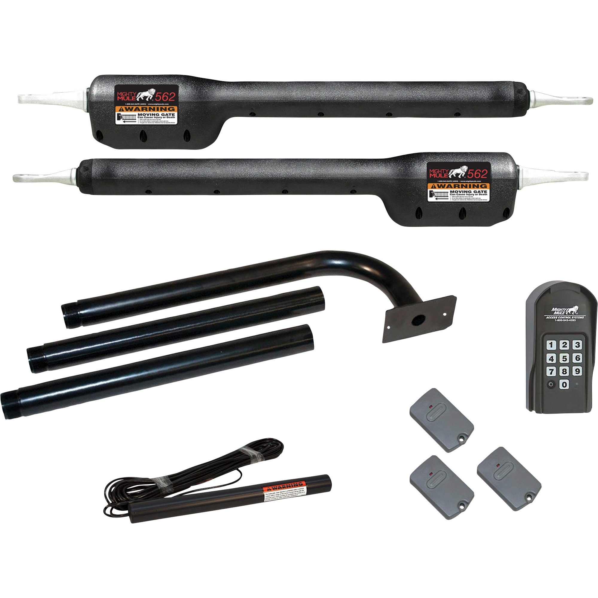 Mighty Mule Dual Gate Opener Deluxe Kit — 18ft. or 850-Lb. Capacity Per Gate, Model# MM562-CNV