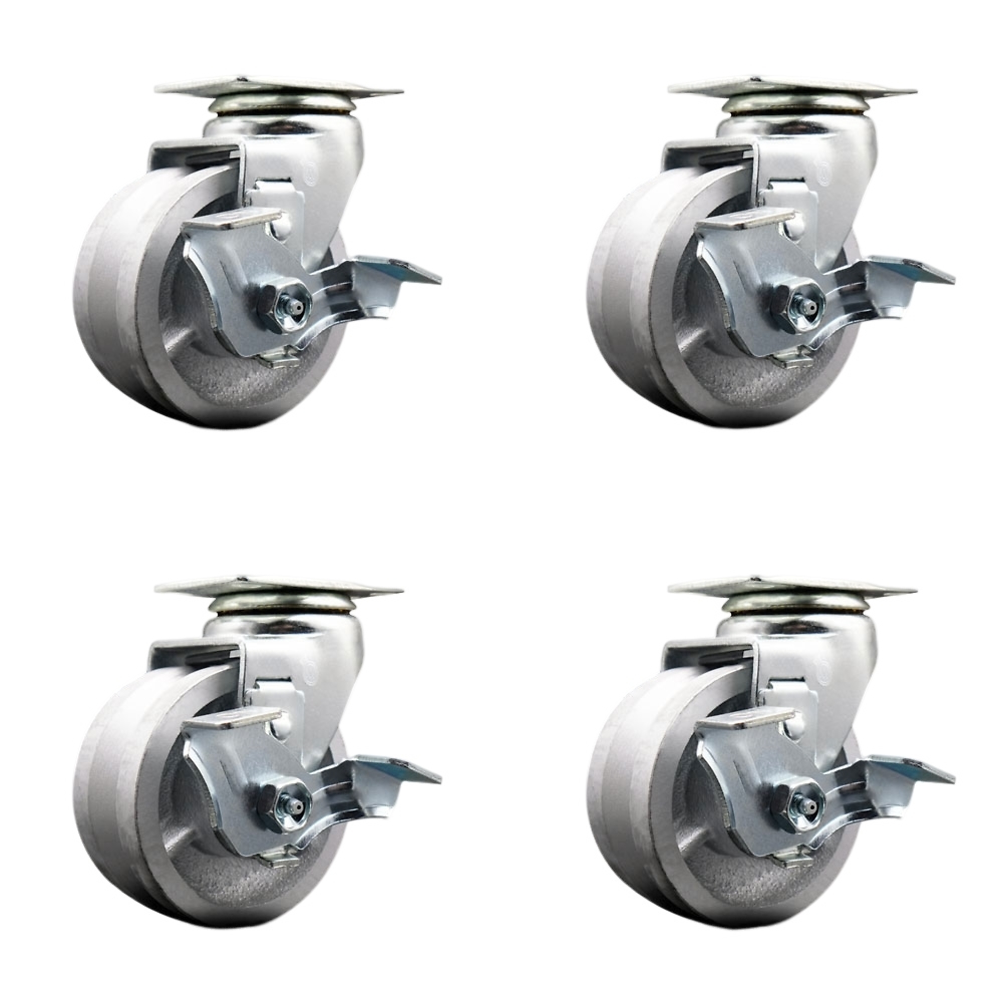 Service Caster, 4in. x 2in. Plate Casters, Wheel Diameter 4 in, Caster ...