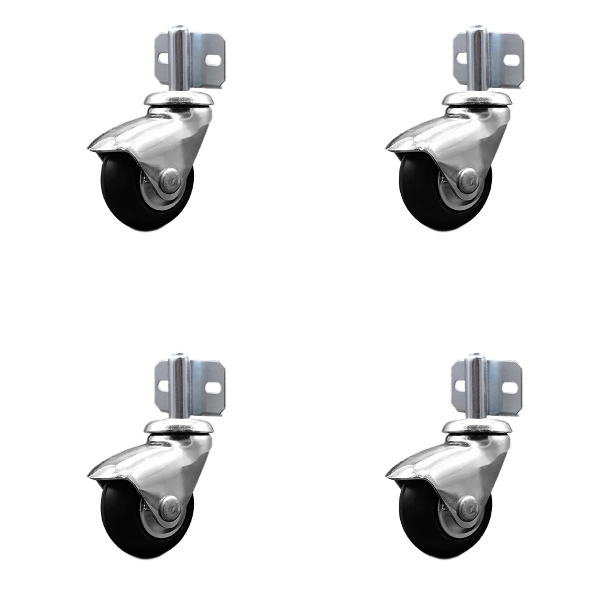 Service Caster, 2in. x 15/16in. Stem Casters, Wheel Diameter 2 in, Caster Type Swivel, Package (qty.) 4, Model# SCC-GR03S210-NPRB-BC-71678-4-CB180-4
