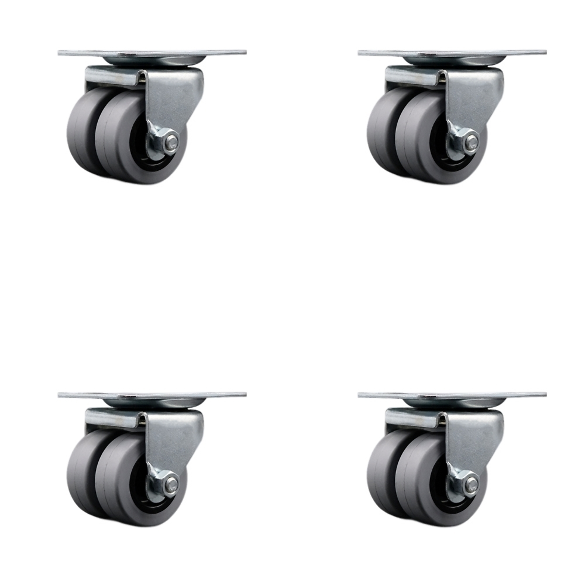 Service Caster, 2in. Plate Casters, Wheel Diameter 2 in, Caster Type ...