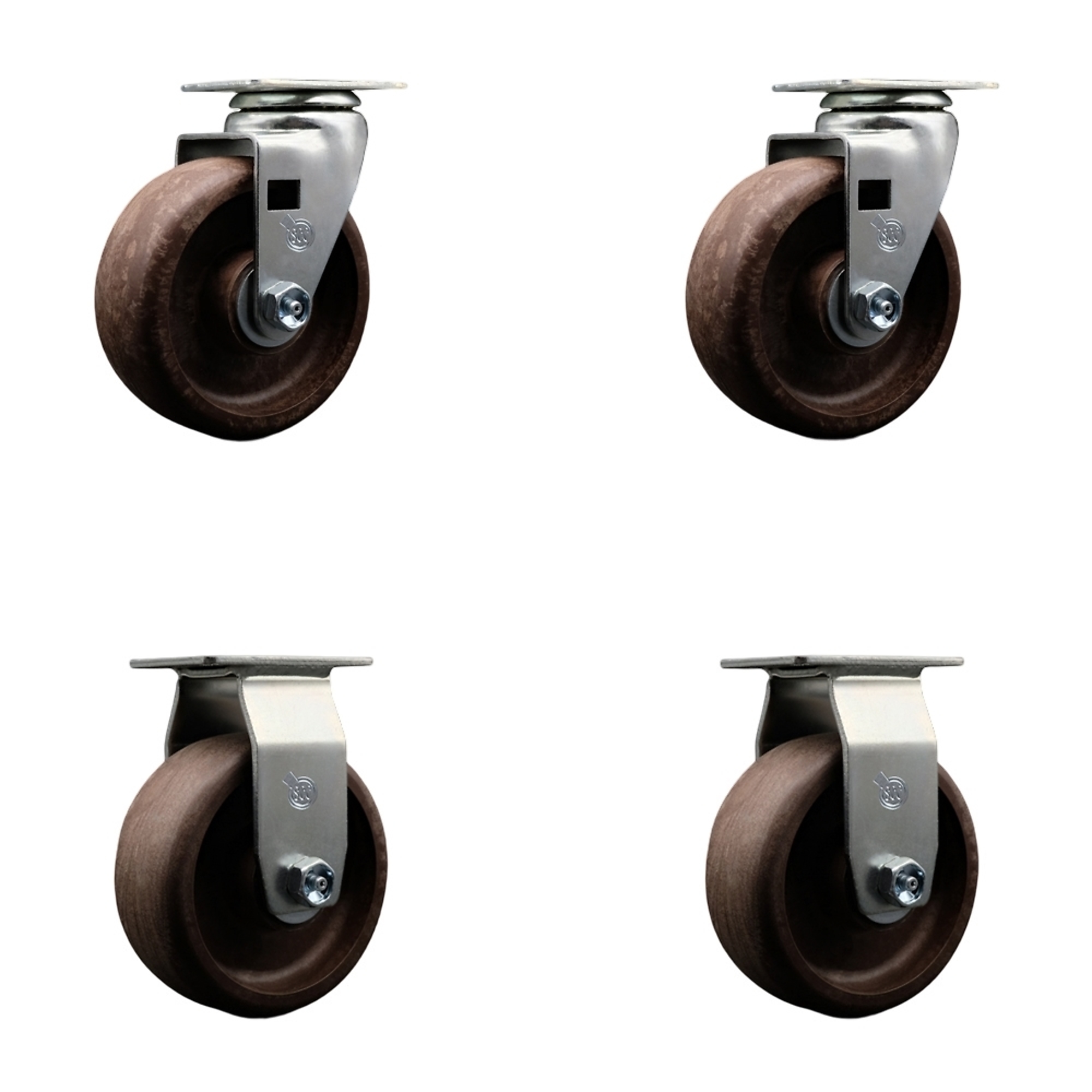 Service Caster, 5in. x 2in. Plate Casters, Wheel Diameter 5 in, Caster ...