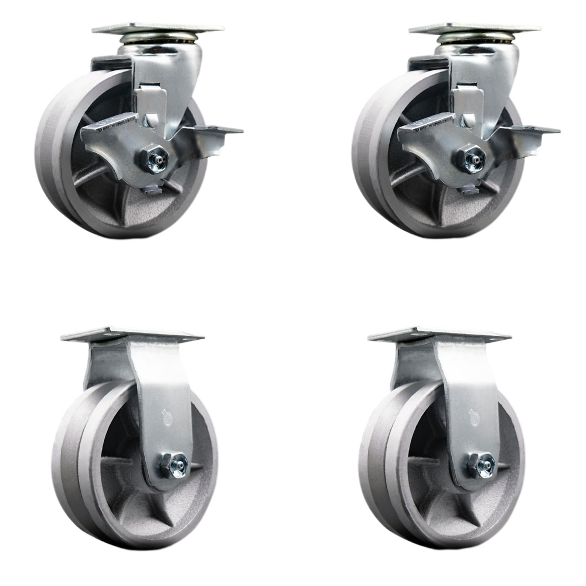 Service Caster, 5in. x 2in. Plate Casters, Wheel Diameter 5 in, Caster ...