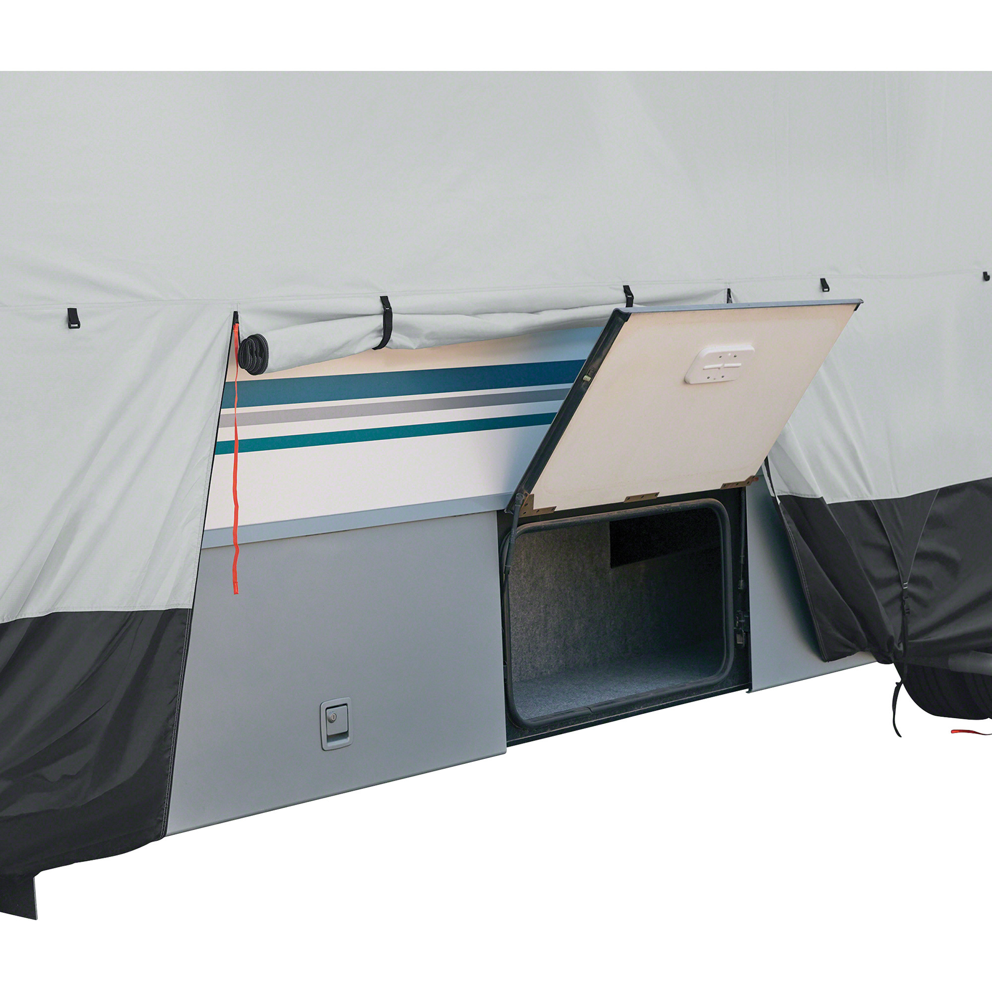 Classic Accessories Overdrive PolyPRO 3 Deluxe 5th Wheel Cover, Gray and White, Fits 29ft.L-33ft.L x 135in.H 5th Wheel Trailers, Model# 80-348-173101-RT