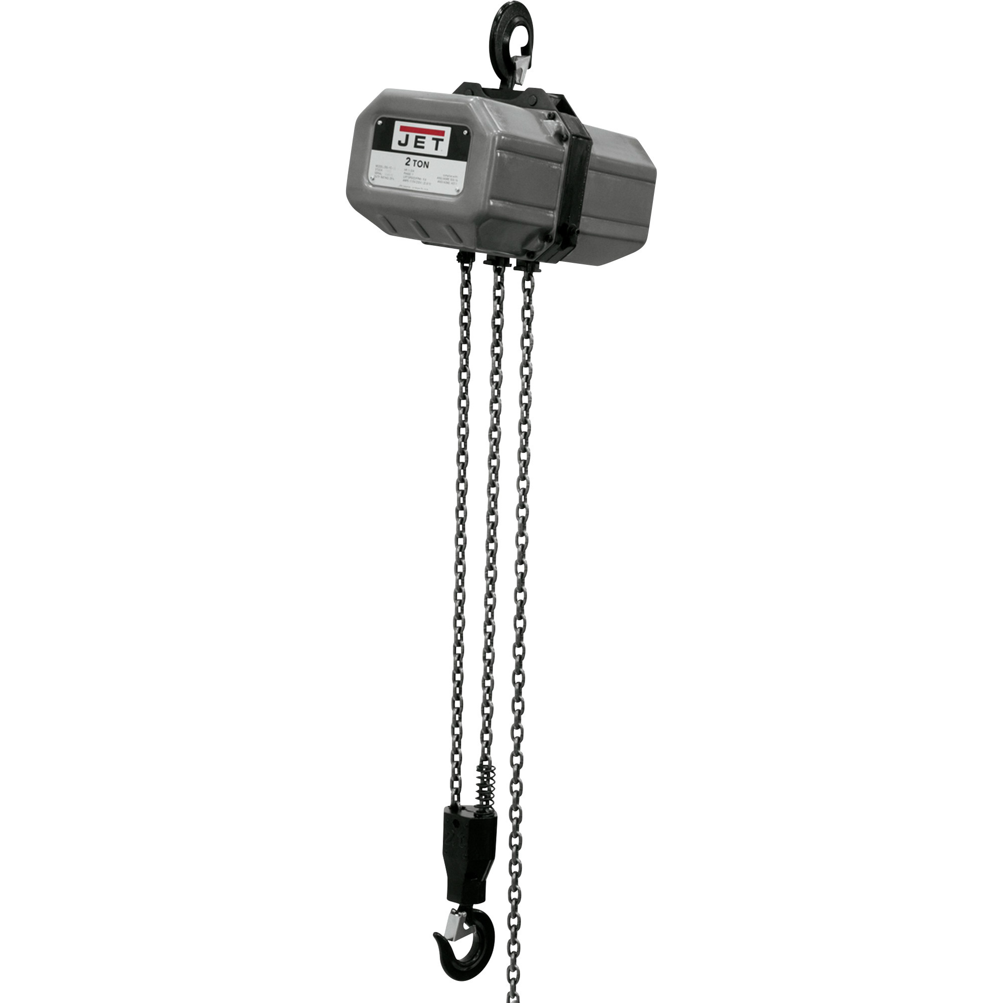 JET Electric Chain Hoist, 2-Ton, 10ft. Lift, 1-Phase, Model# 2SS-1C-10