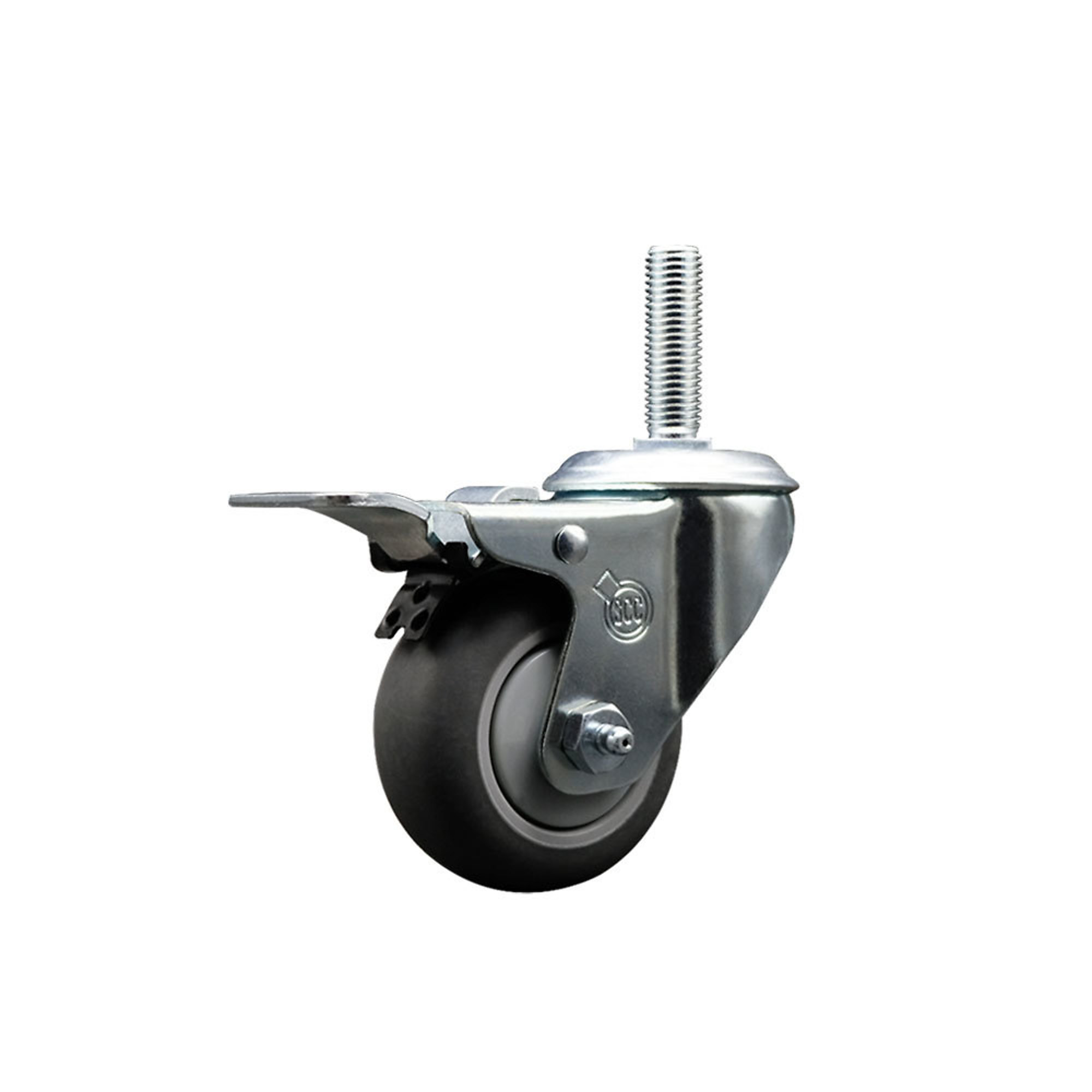 Service Caster, 3in. x 1 1/4in. Stem Caster, Wheel Diameter 3 in